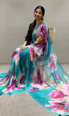 Sea green saree