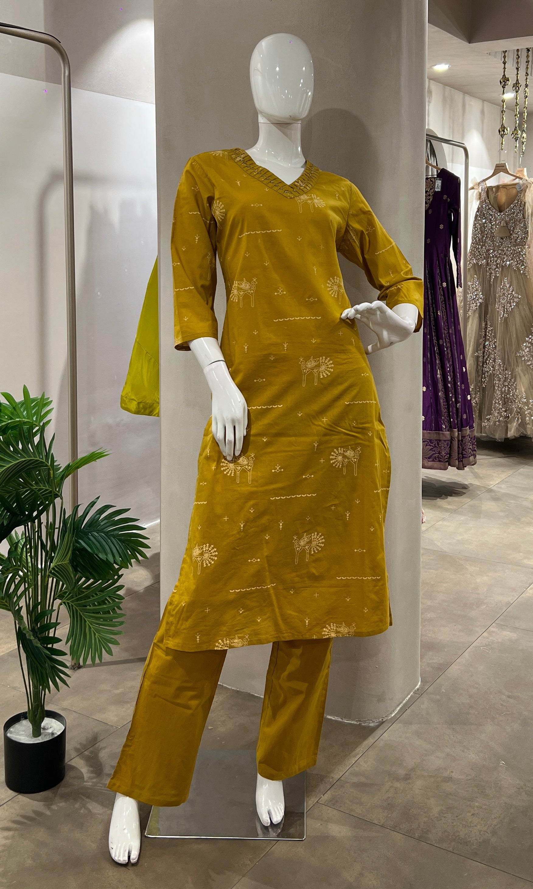 YELLOW ETHNIC KURTA SET