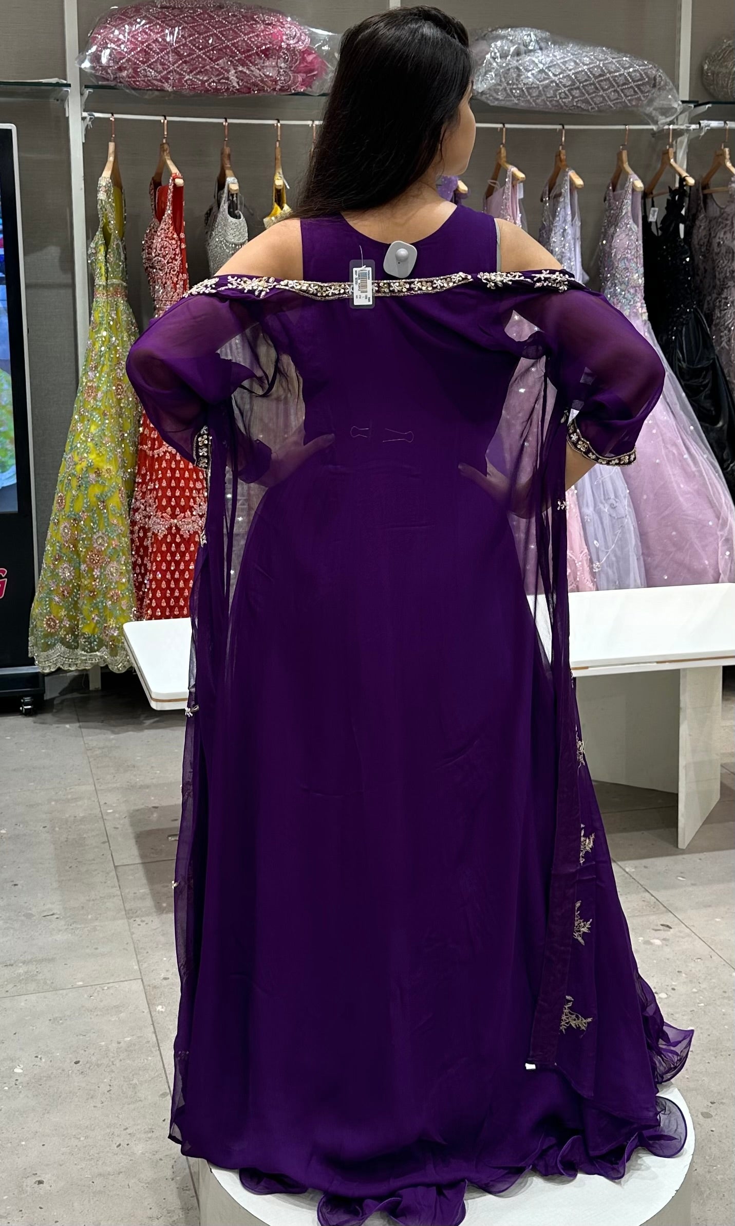 ✡️Purple long dress with long coat