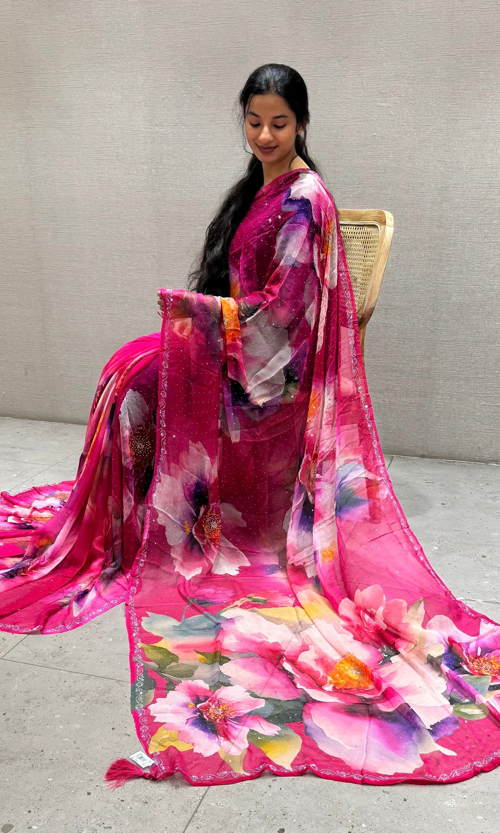 Pink saree