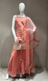 PINK embroidery sharara set with net dupatta