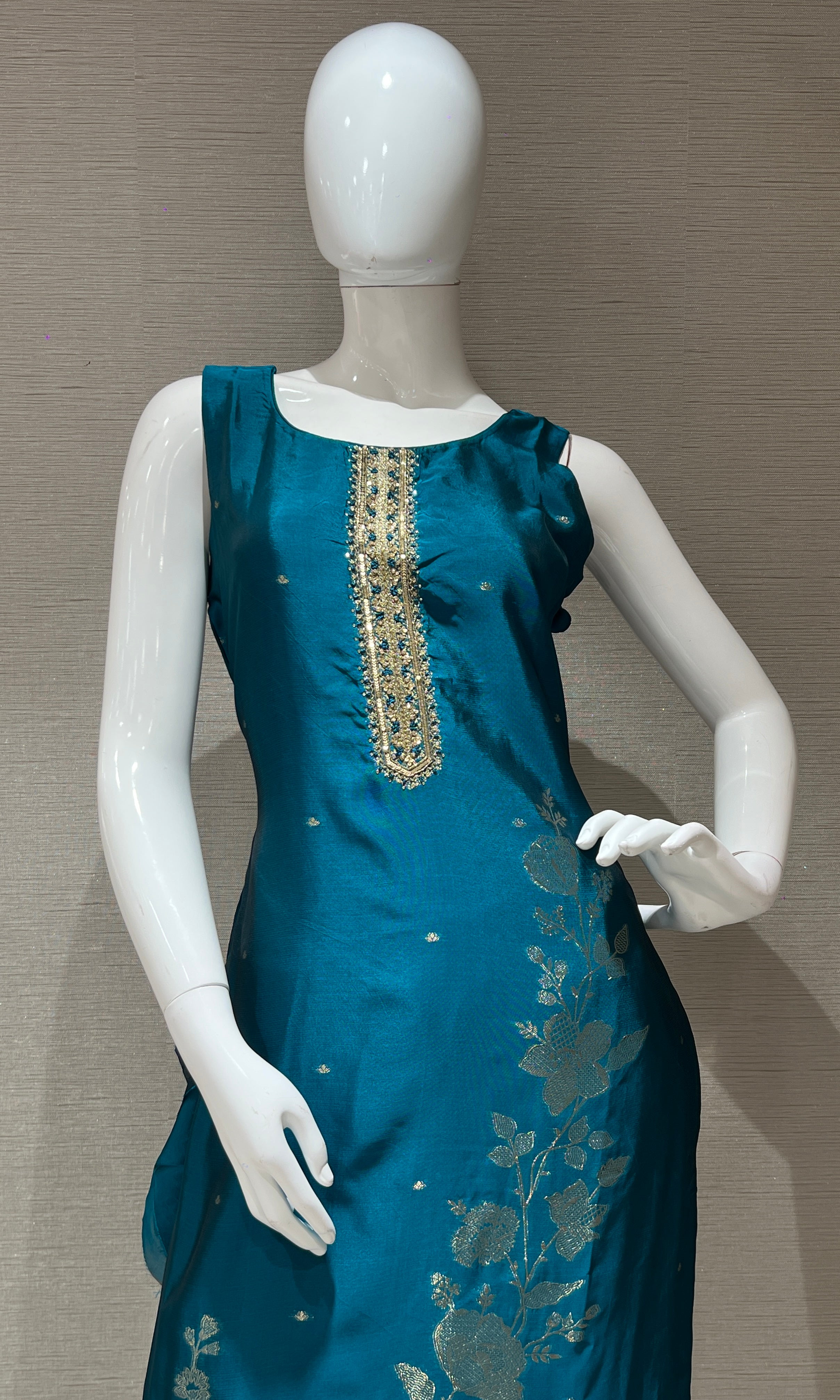 peacock Blue kurta set