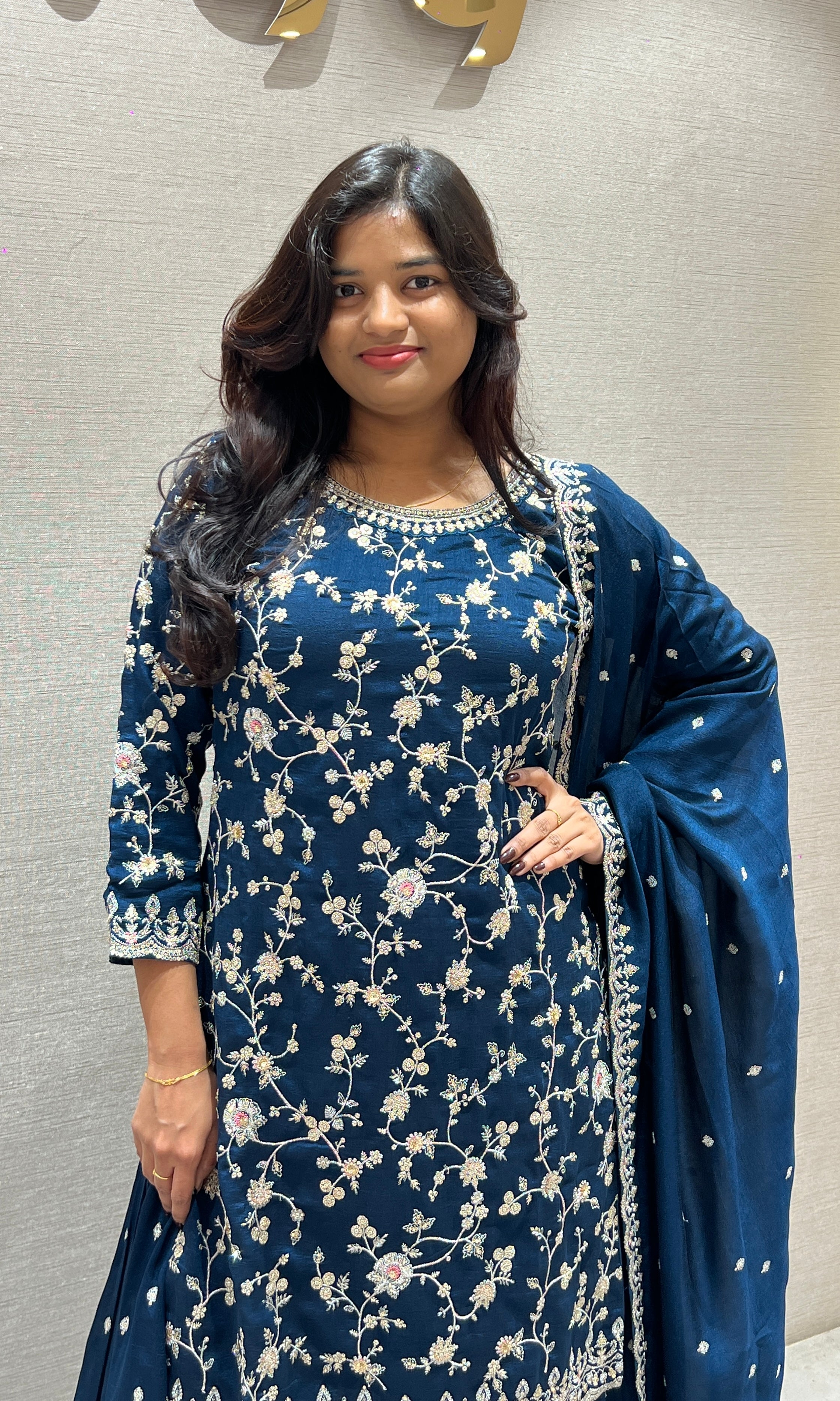 Royal Blue Elegance Sharara Set