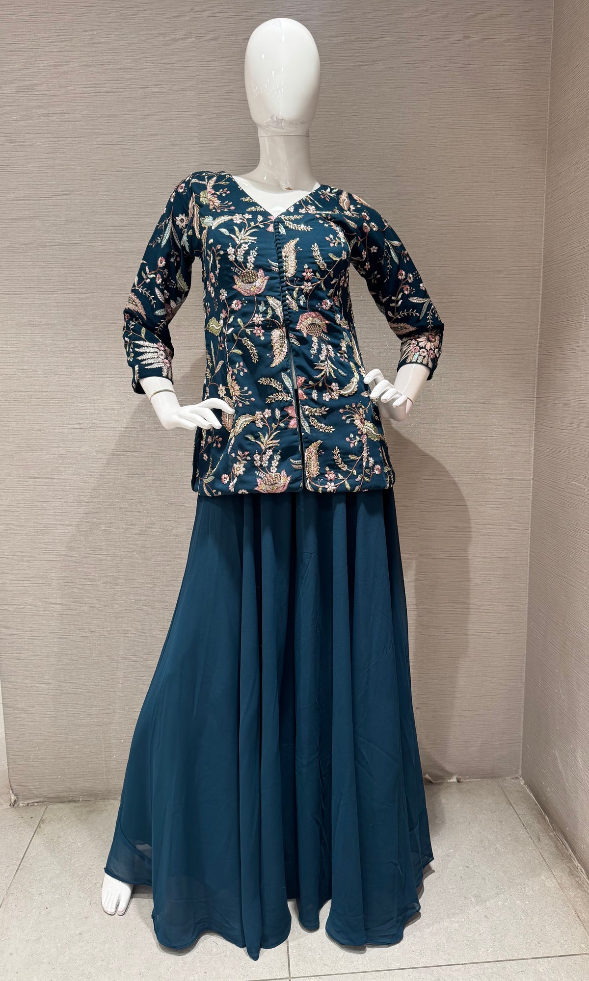Green Flora Fauna Flared sharara set
