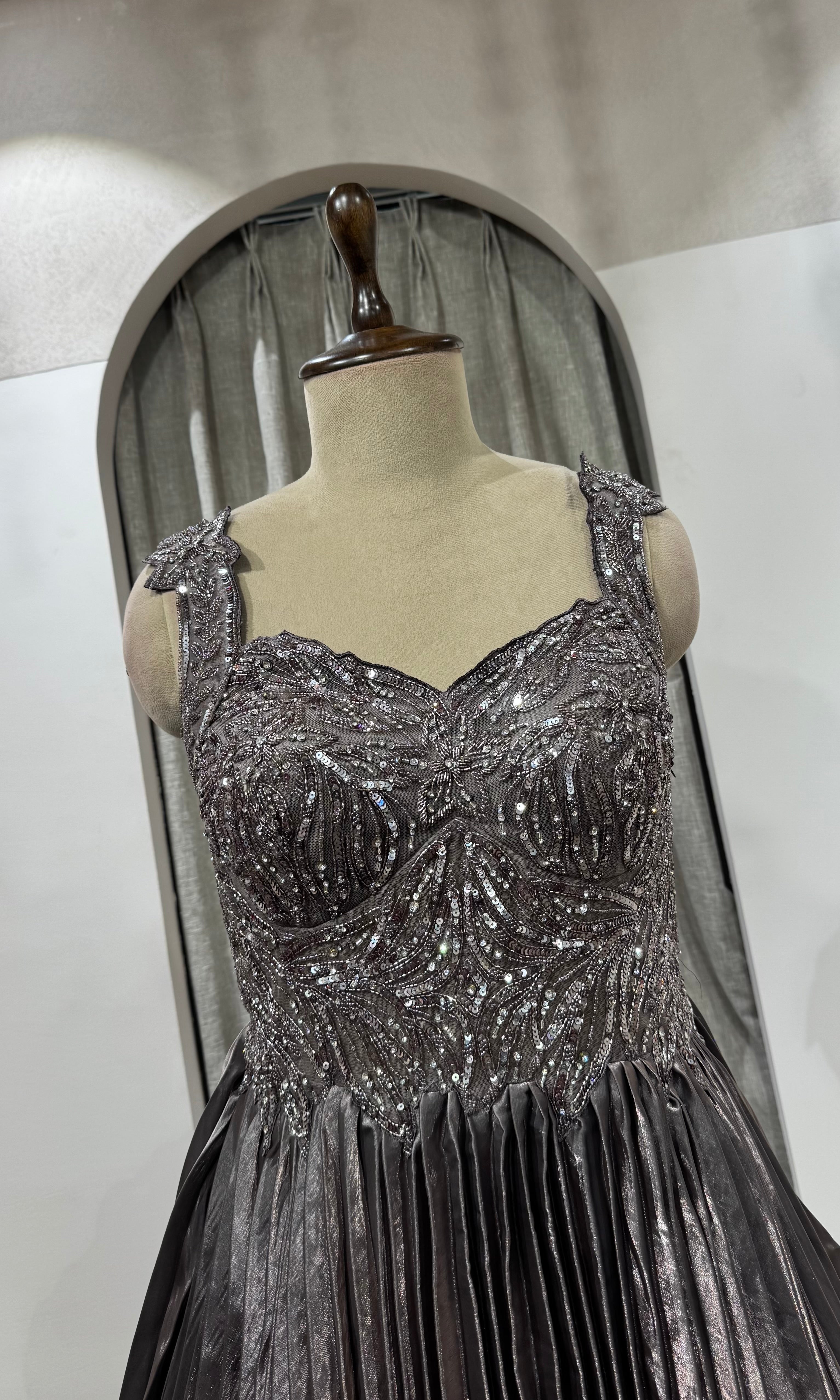 GREY Embellished SHIMMER lehenga set