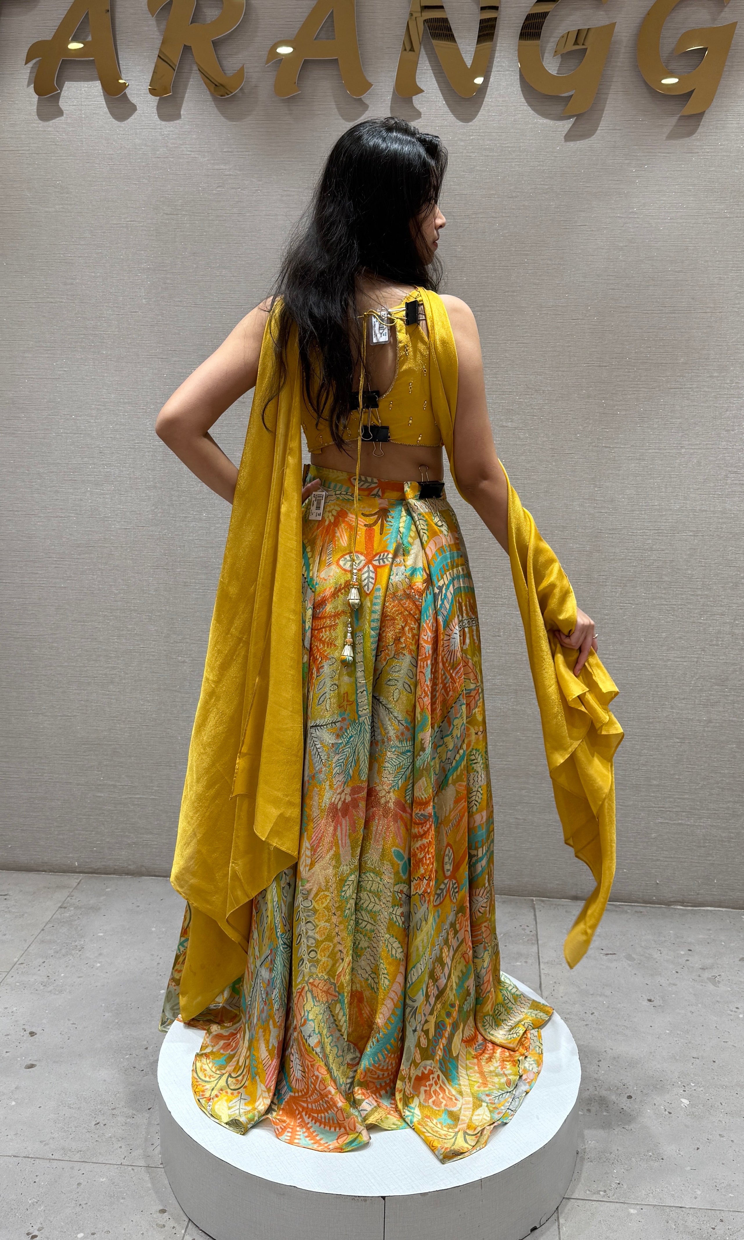 Mustard Multicolour floral print palazzo set