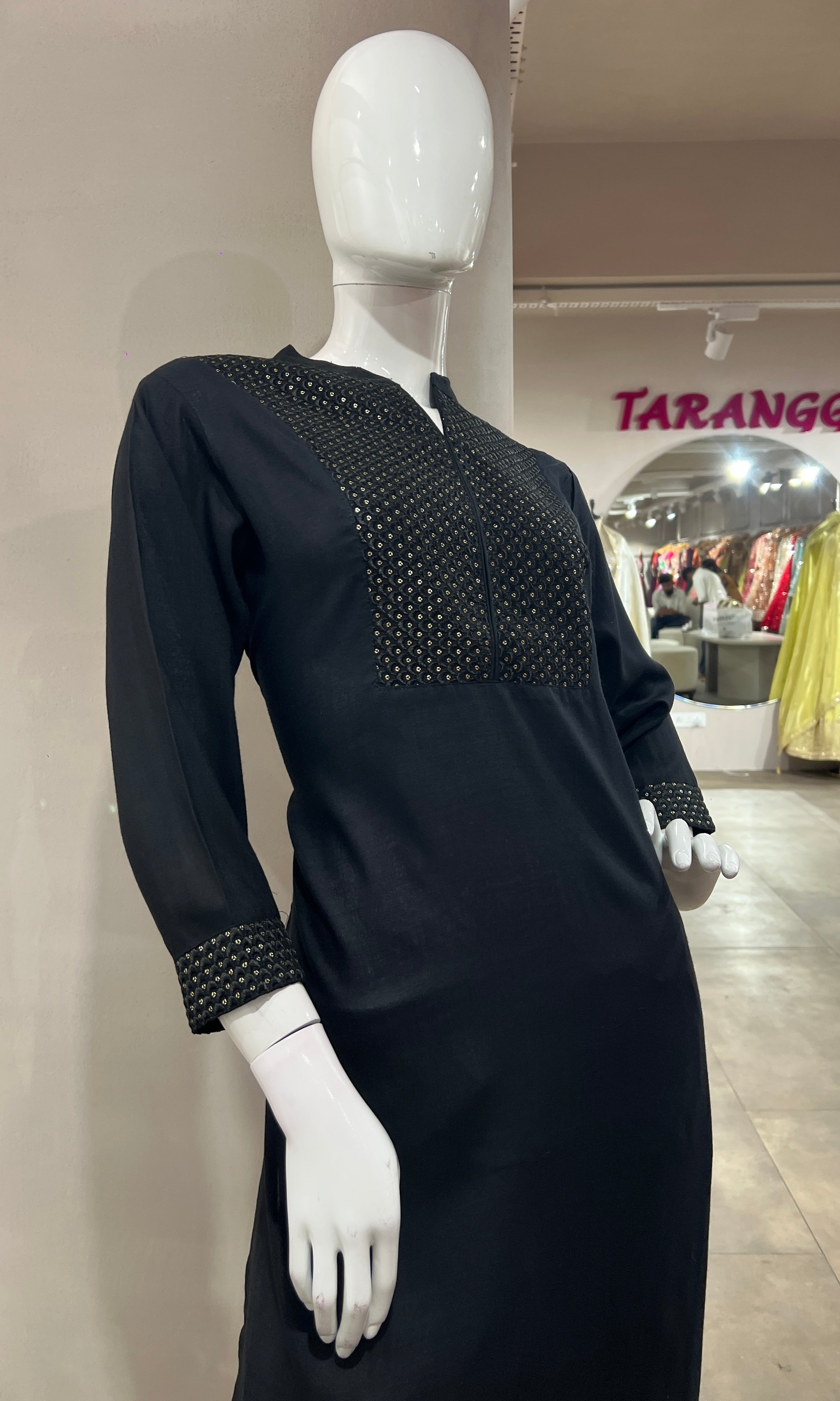 BLACK ETHNIC KURTI TOP