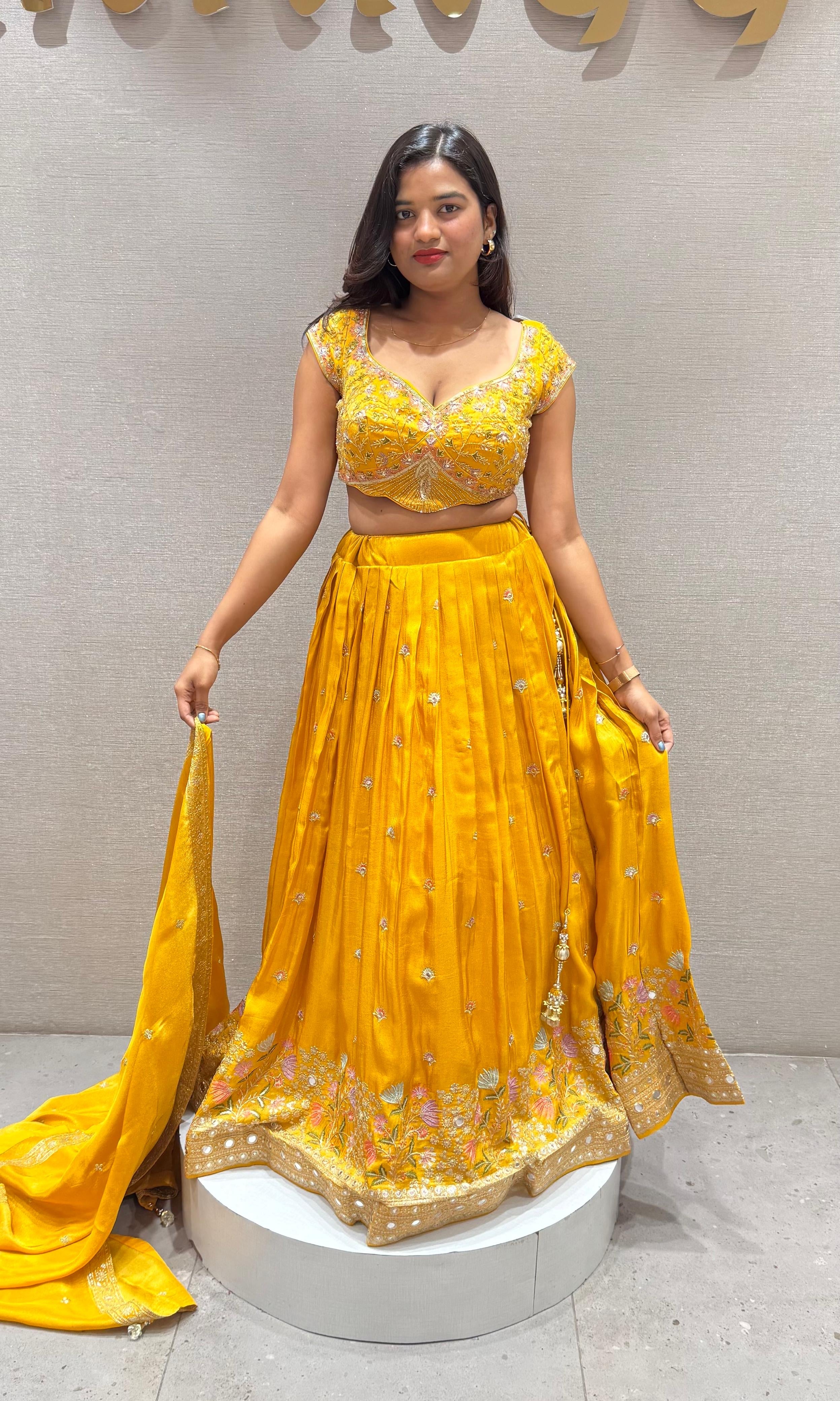 Yellow GOLDEN FLORAL Lehenga