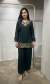 Green Rayon Cotton Ethnic Cord set