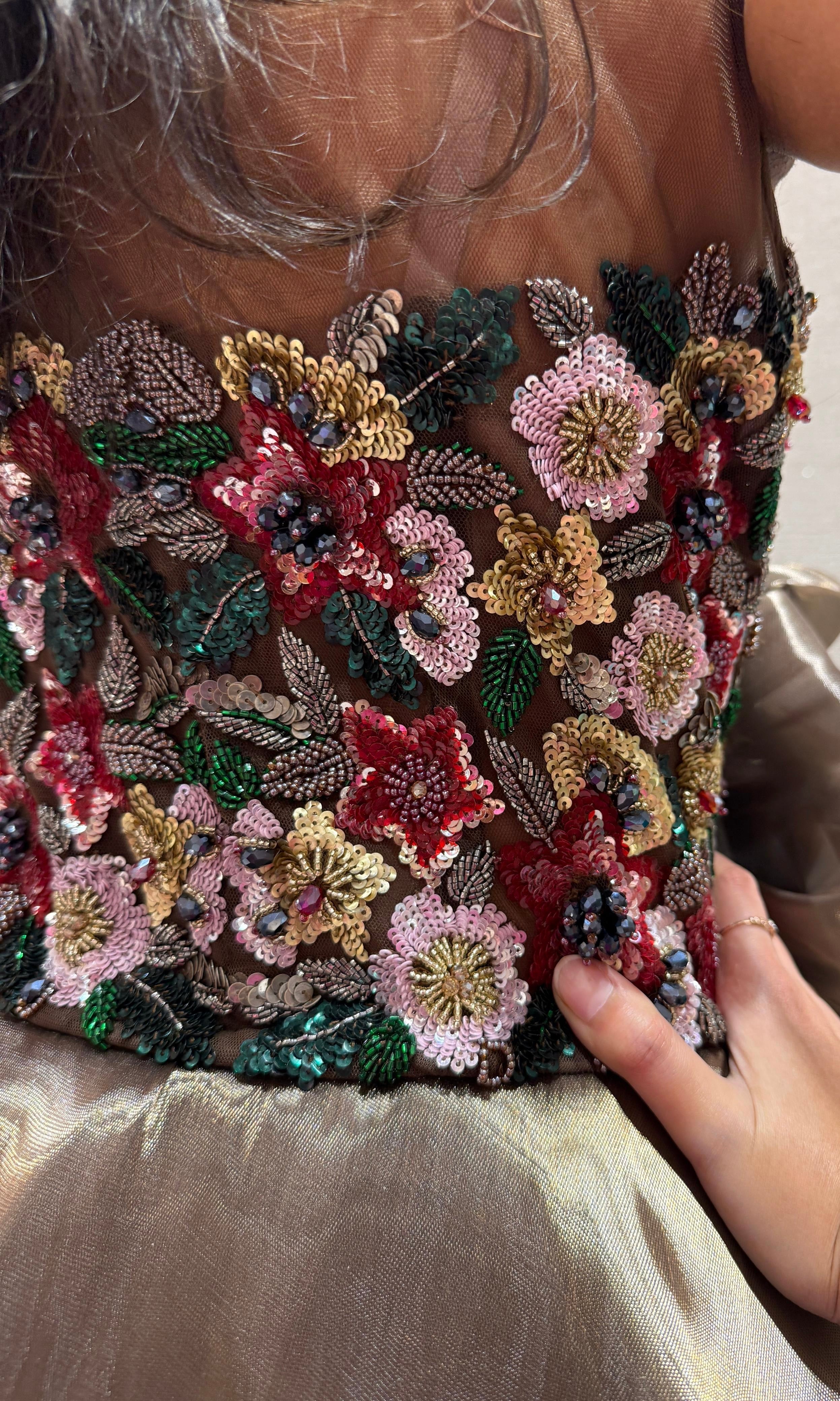 Champagne gold Dream Floral Ball Gown