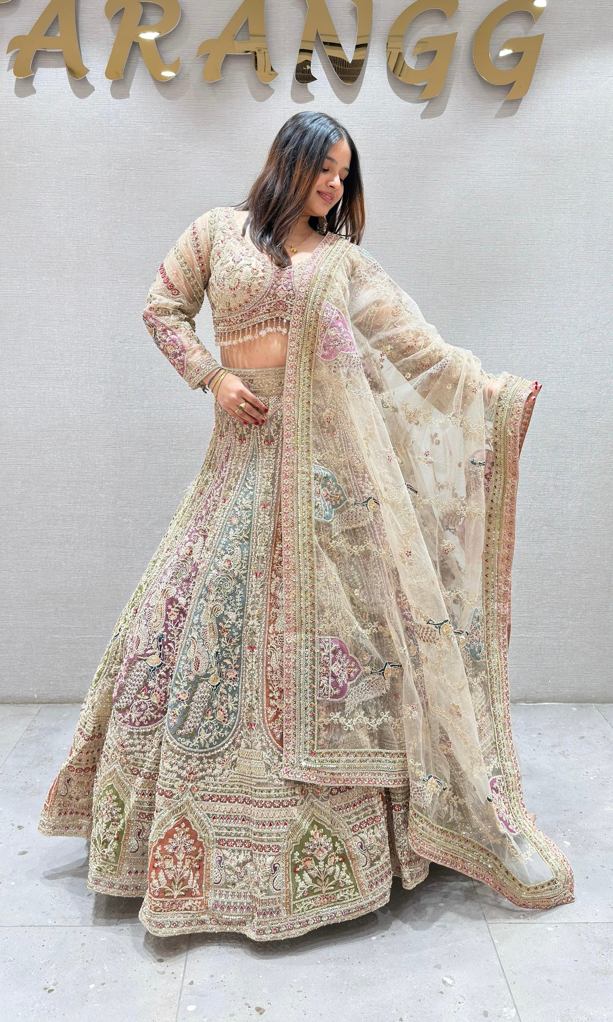 BEAGH GOLDEN HEAVY EMBROIDERED Lehenga