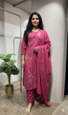 Pink Floral Embroidered Kurta Set