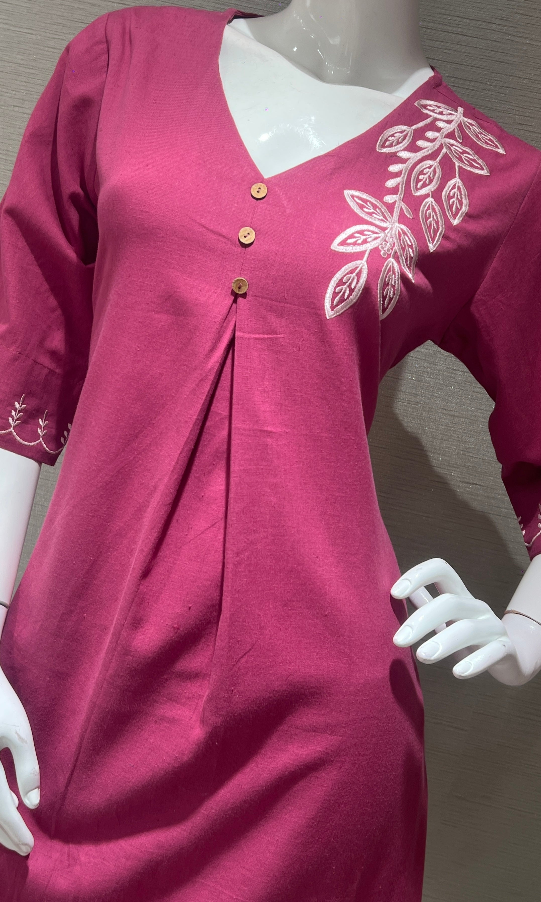 Pink FLORA SHORT KURTI TOP