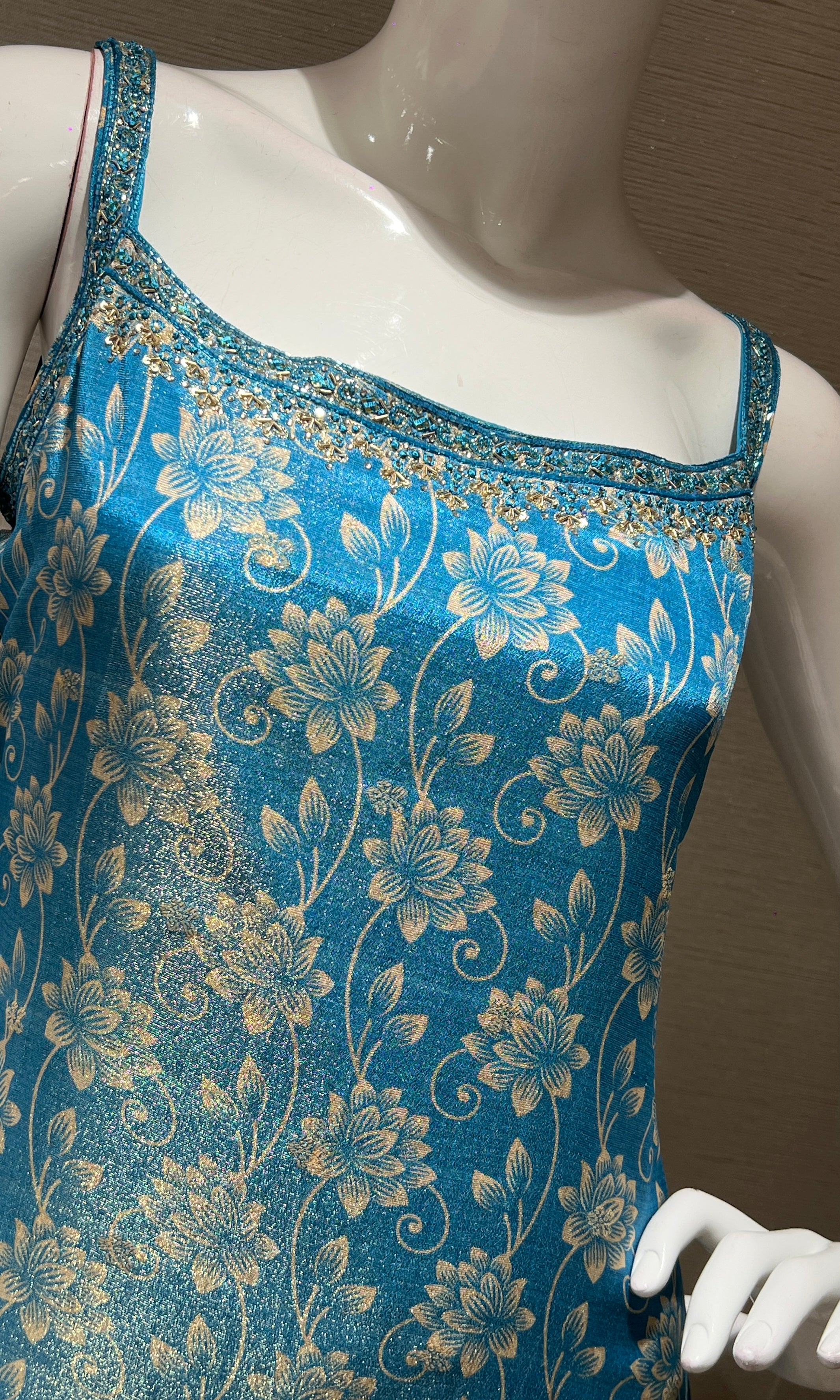 Blue and Gold Ethnic Kurta Set