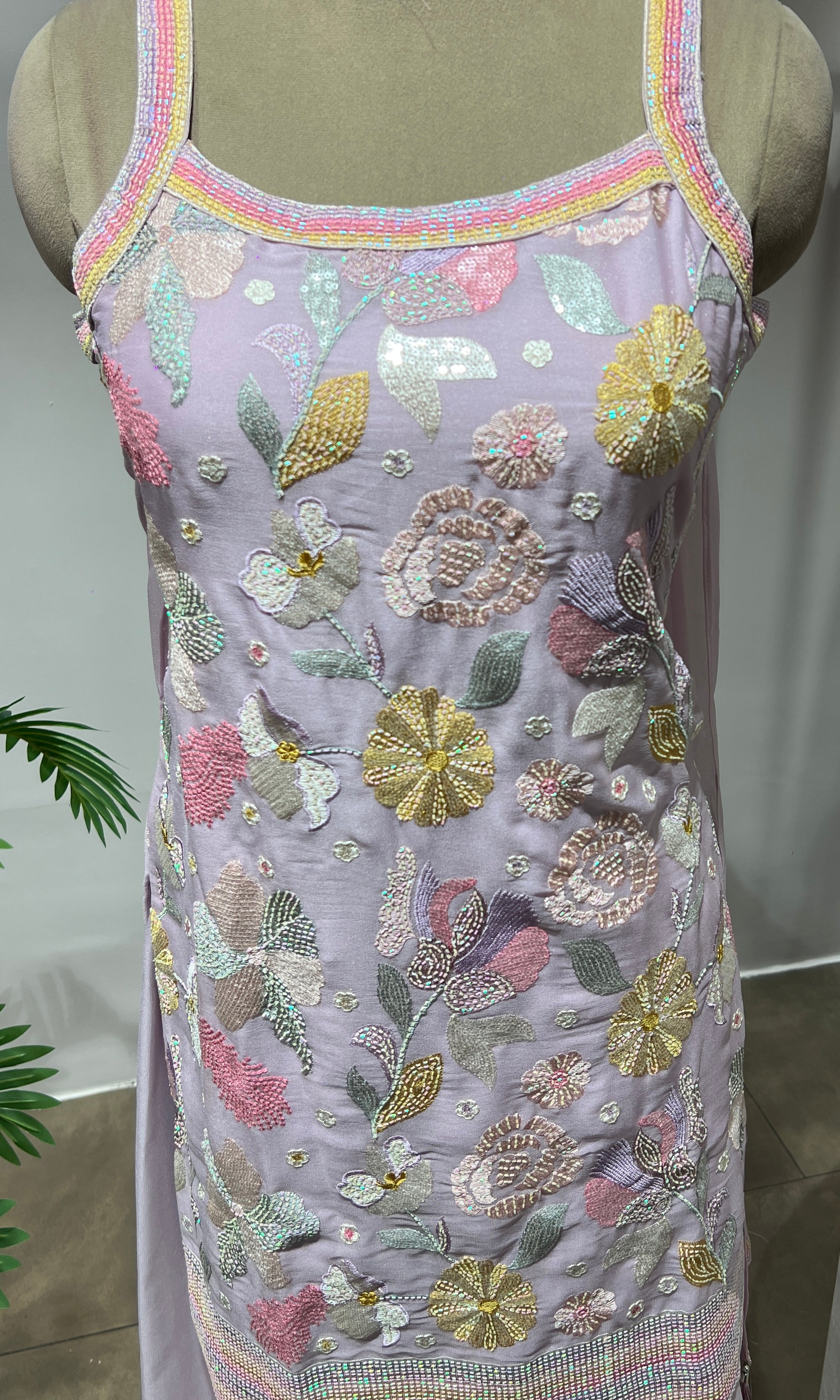 Lavender Bloom Chikankari SHARARA Set