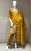 Mustard yellow EMBROIDERED kurta set