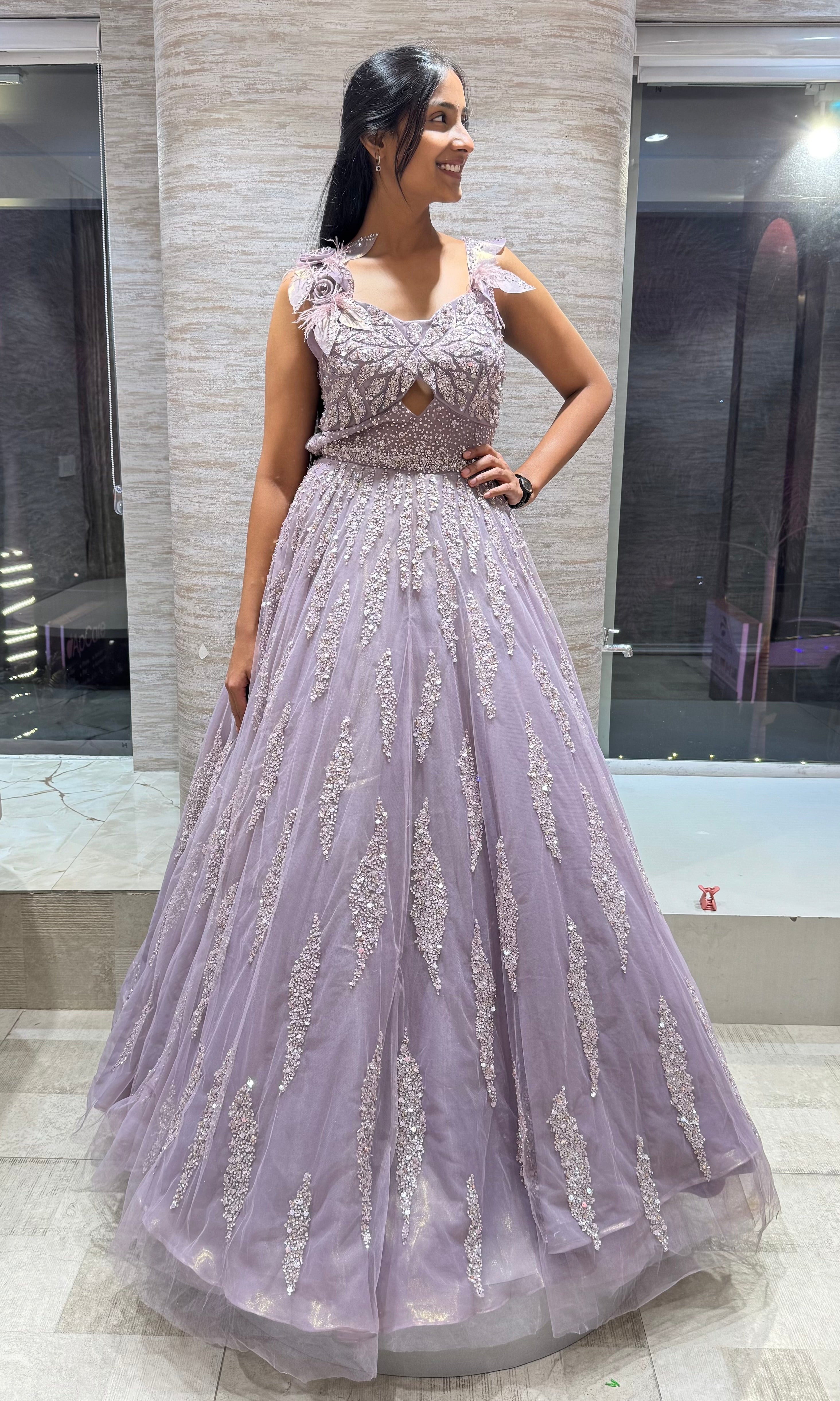 Lilac Embellished Gown
