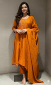 Rust EMBROIDERED KURTA SET