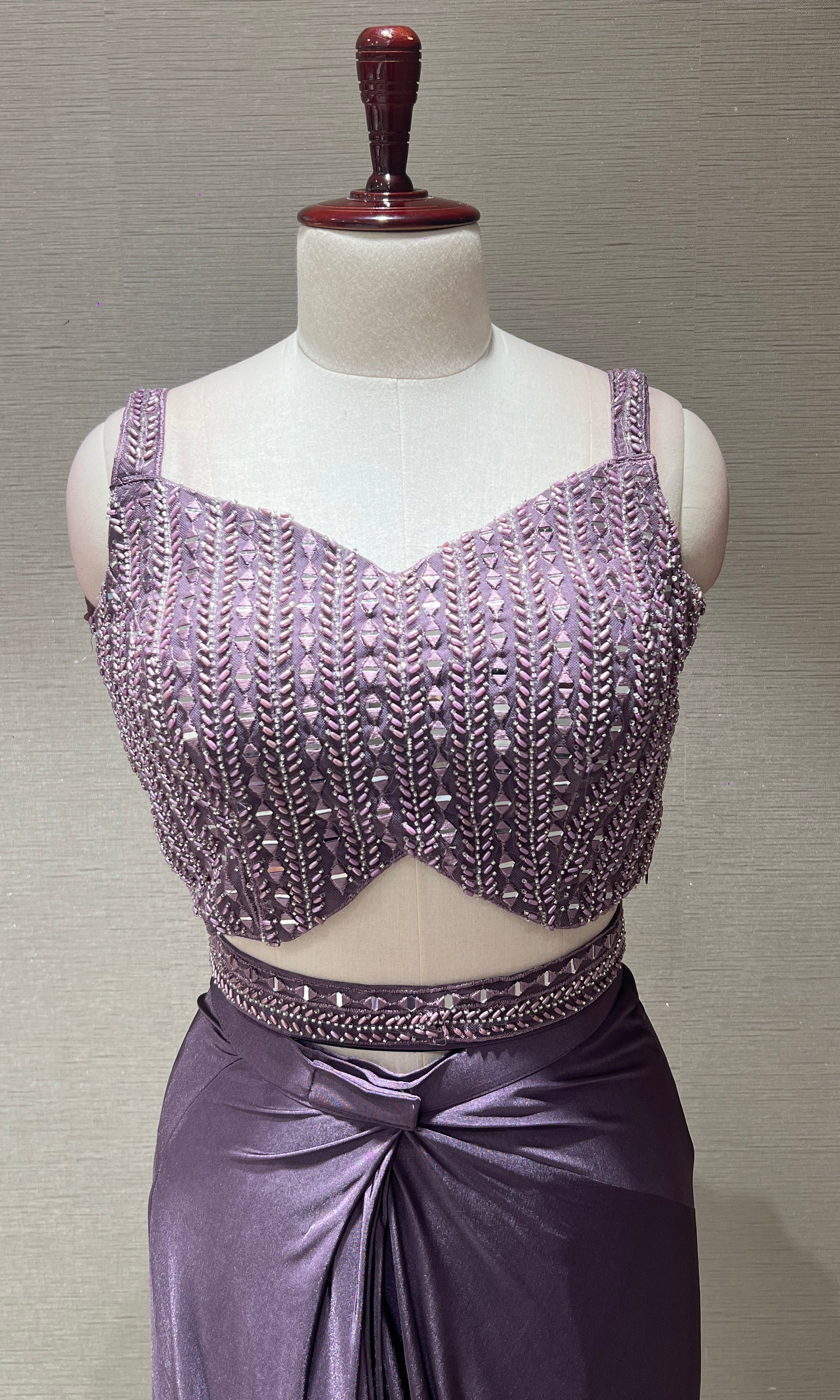 Purple one minute drape saree