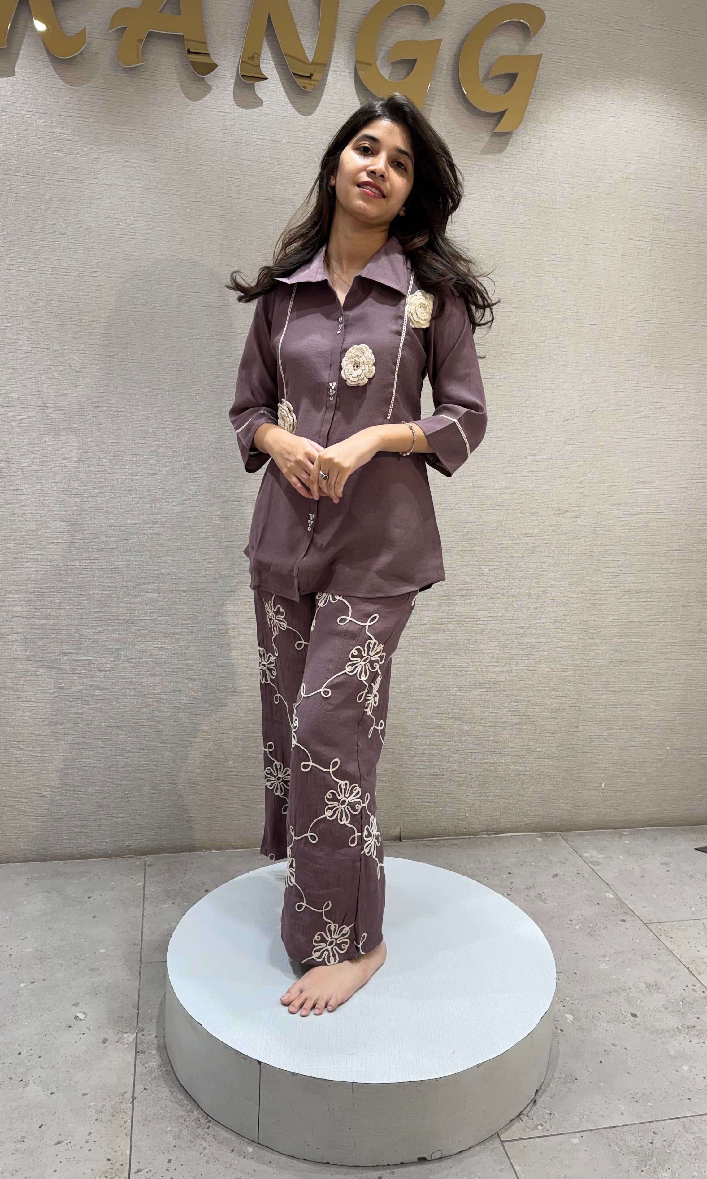 Mauve Blossom Shirt cord set