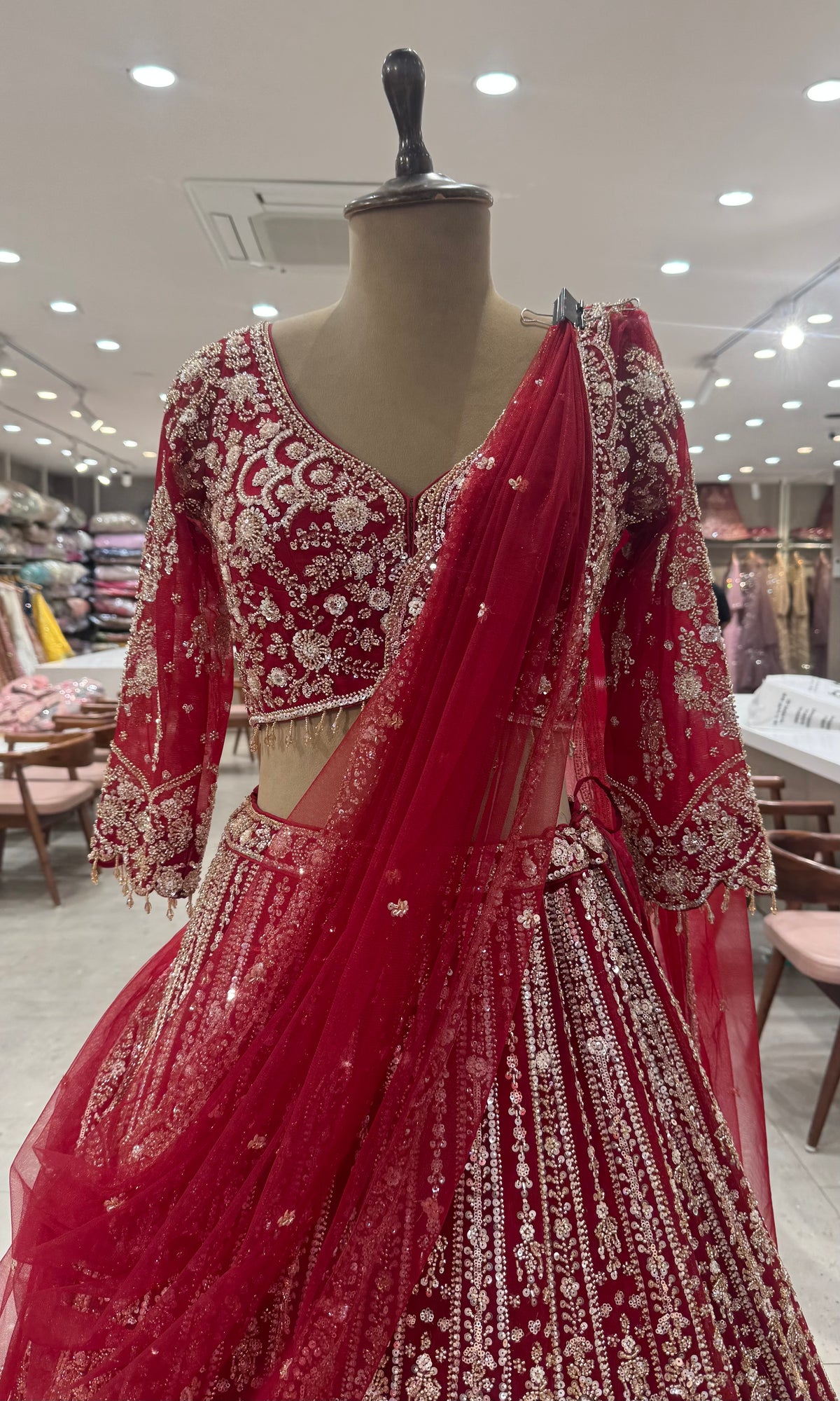 Royal Maroon Intricate Gold Zari Embroidery Bridal Lehenga