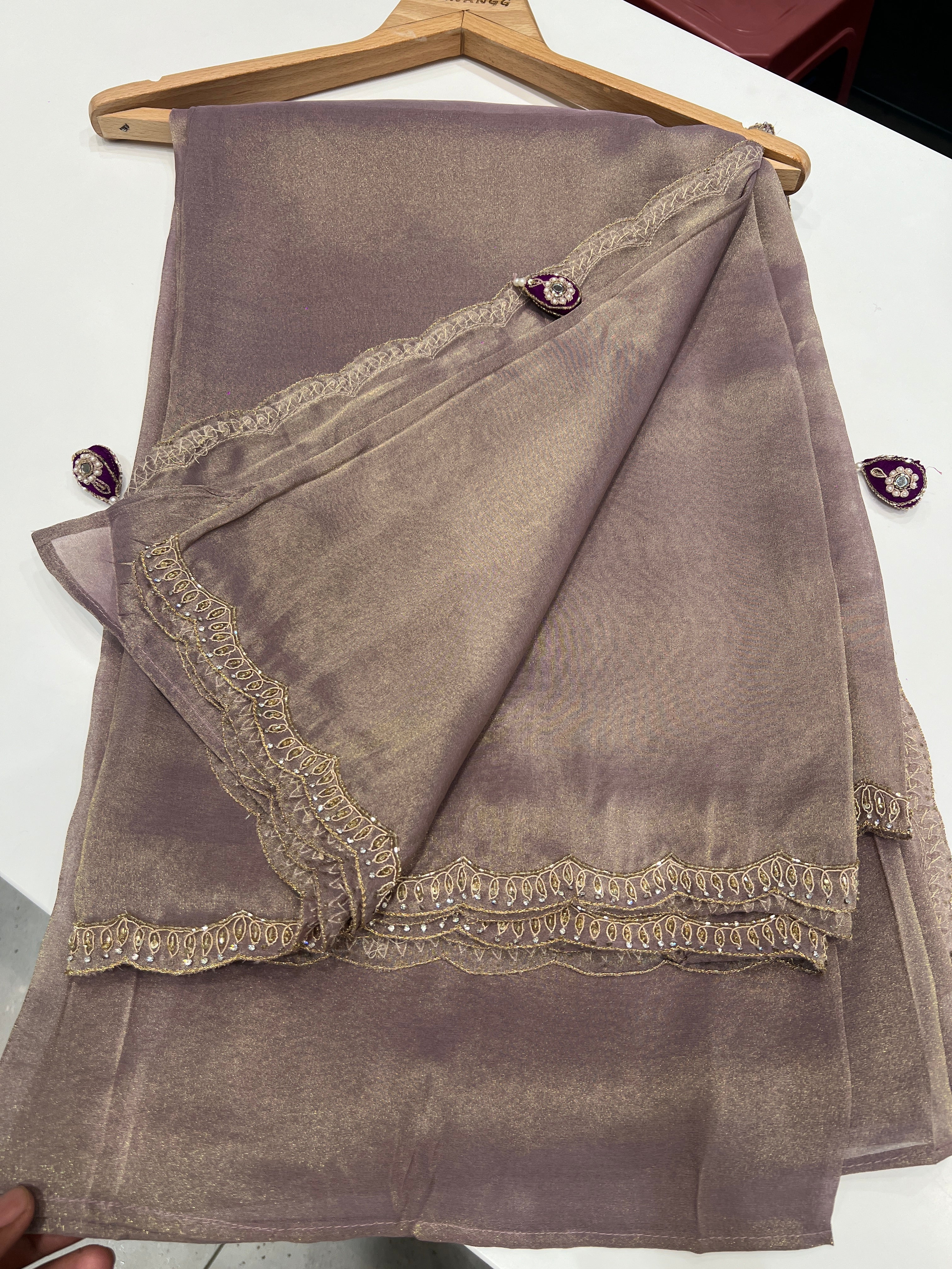 Grey saree with ready blouse 4321