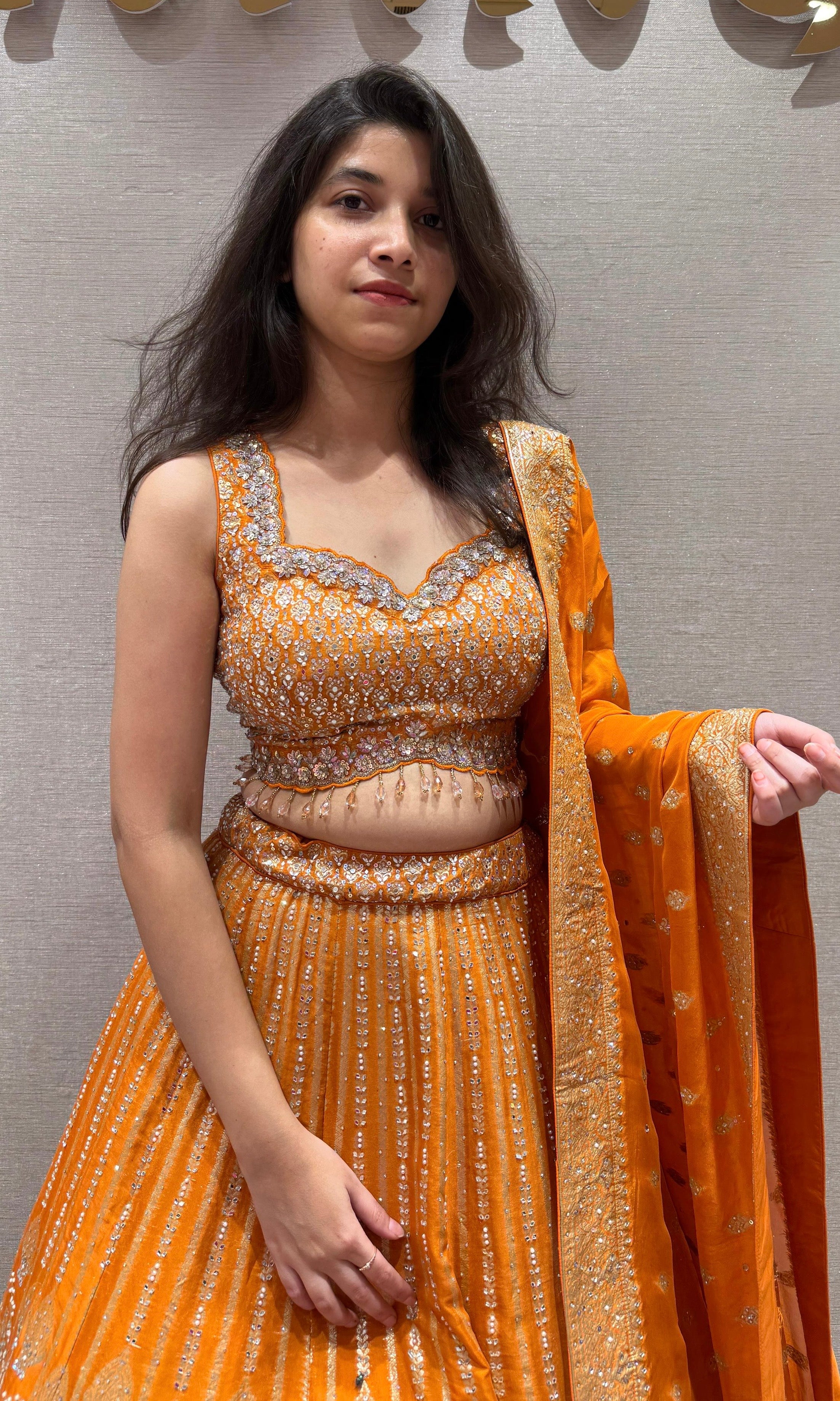 Marigold Majesty Embroidered Lehenga