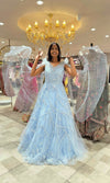 BLUE EMBELLISHED GOWN