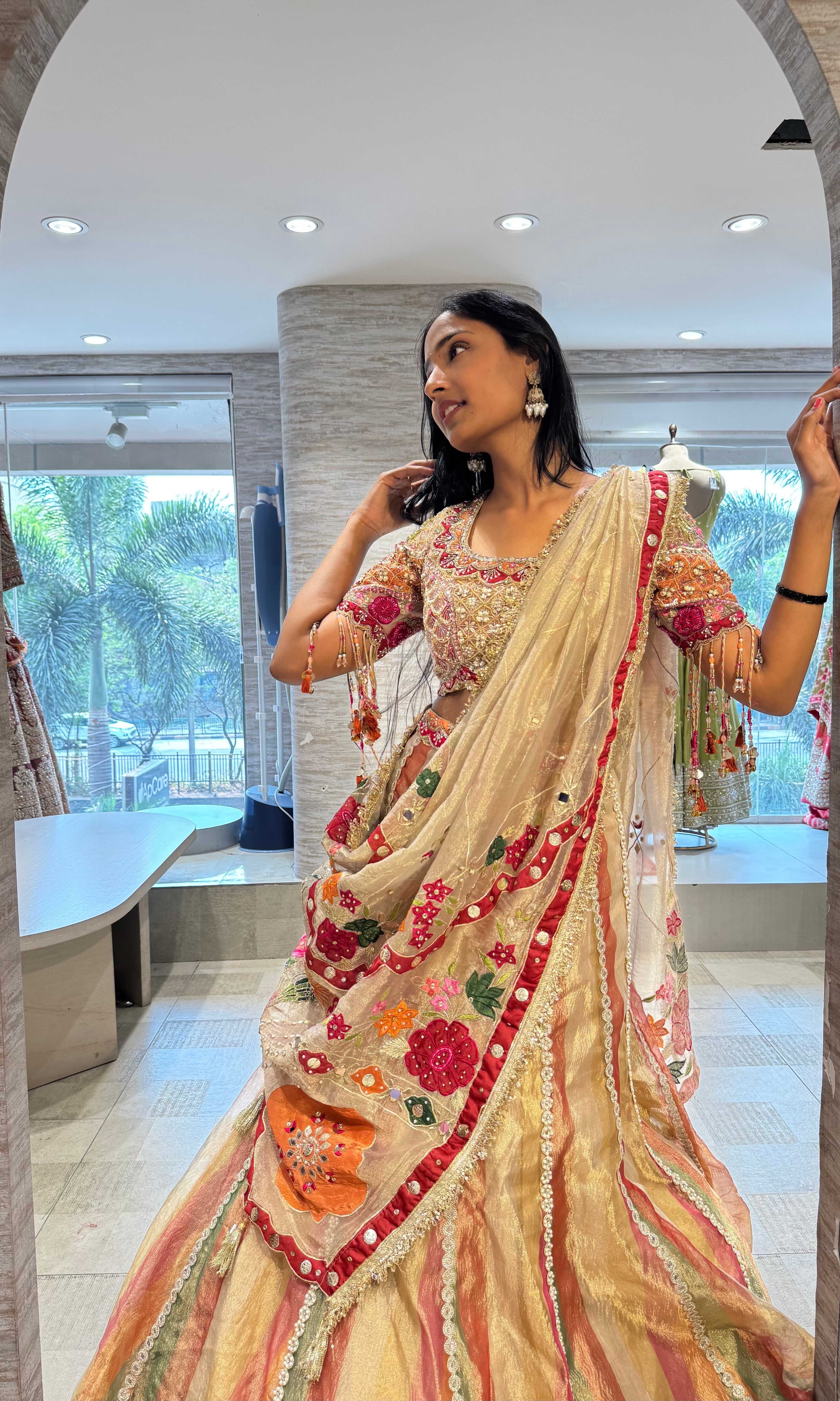 MULTI BRIDAL LEHENGA & EMBROIDERED BLOUSE