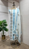 Blue Floral Printed DRESS MATERIAL