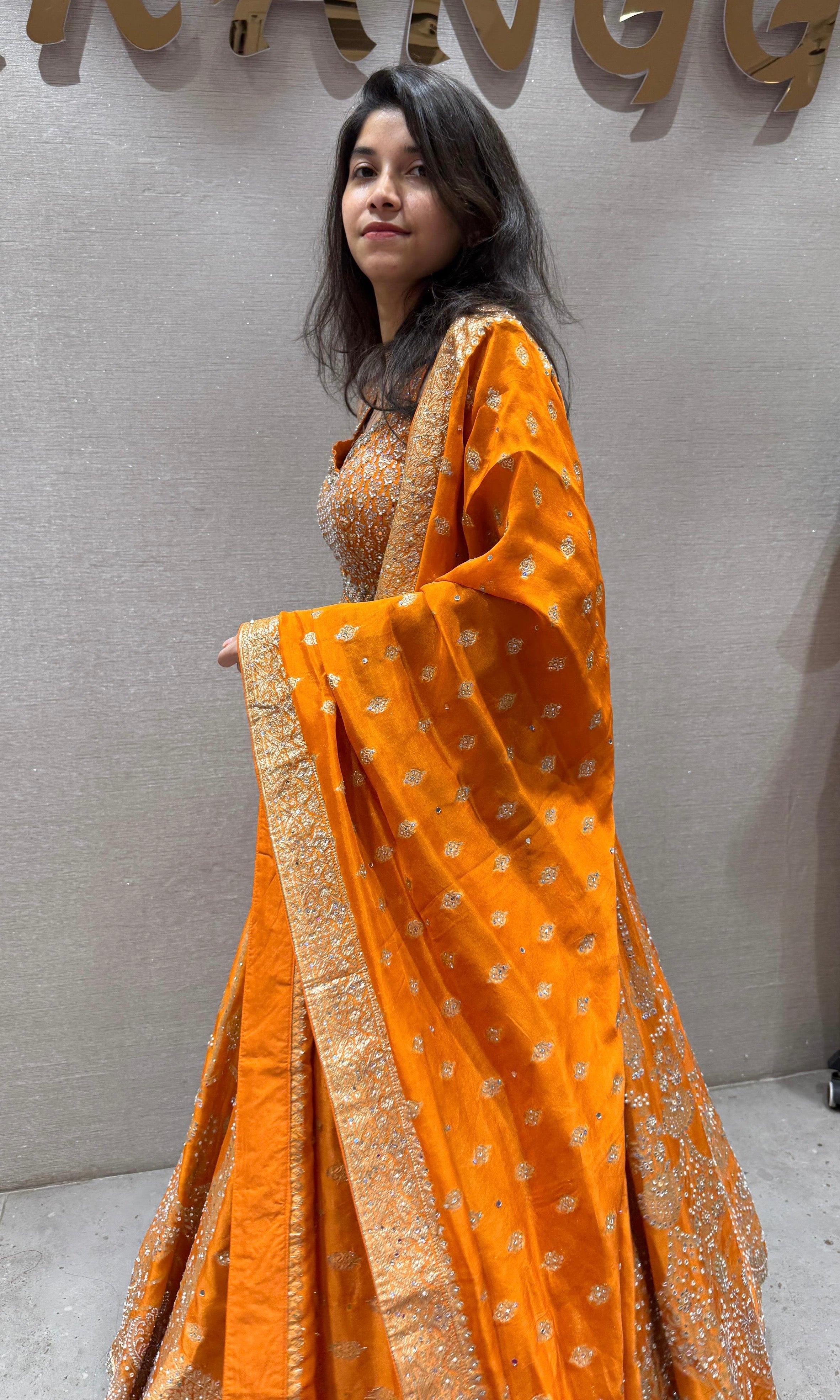 Marigold Majesty Embroidered Lehenga