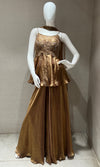 Copper peplum gold palazzo set