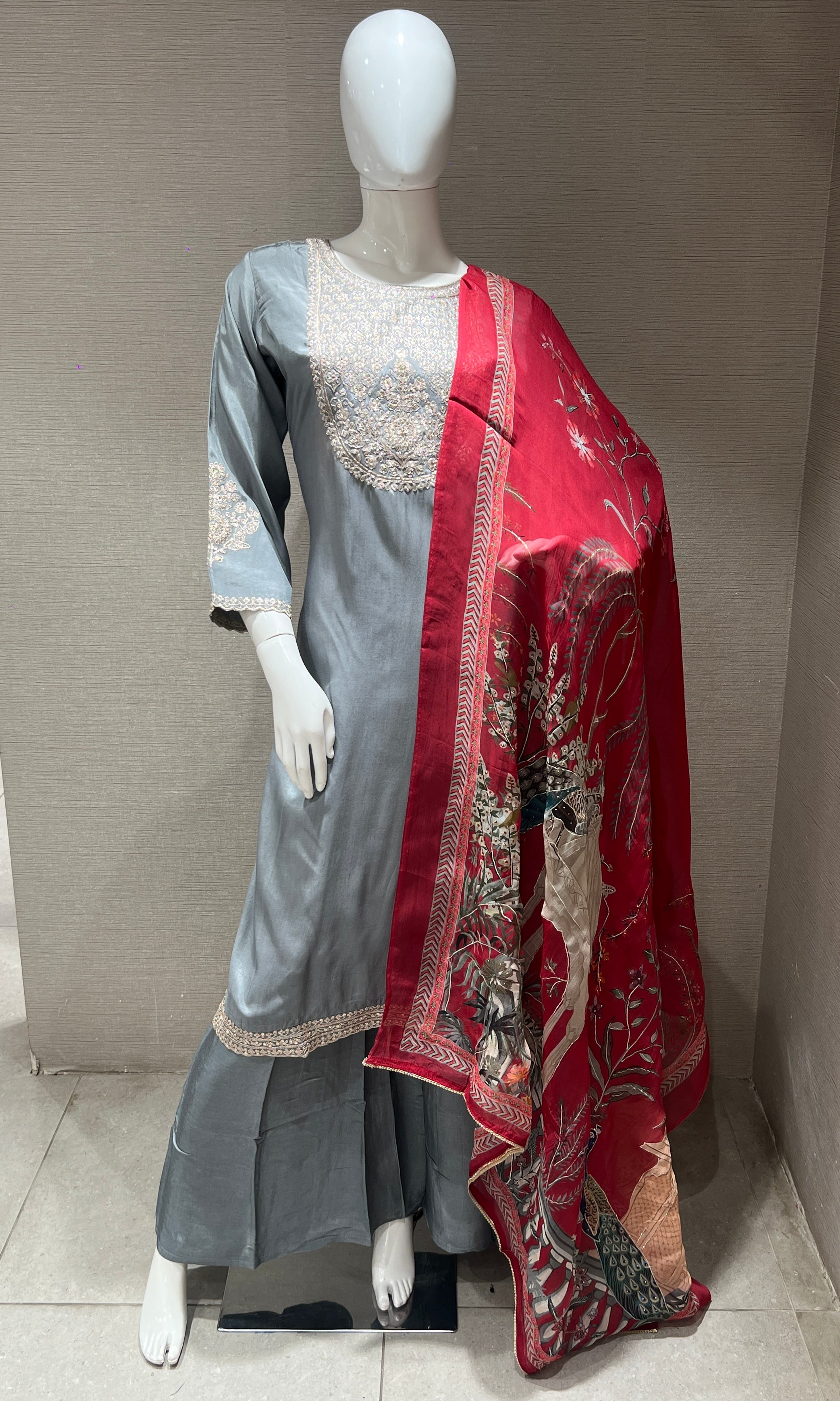 Grey kurta set