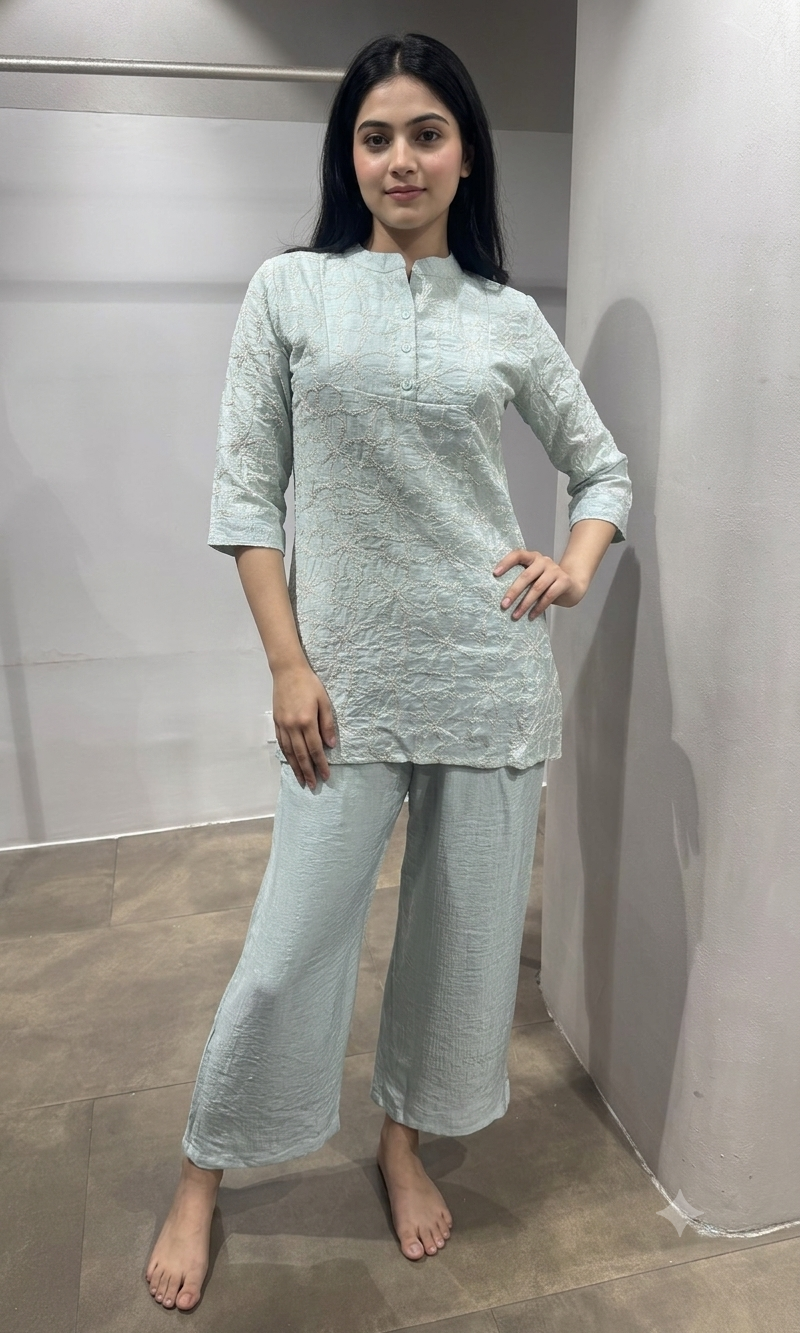 Light Blue Textured Cord Set