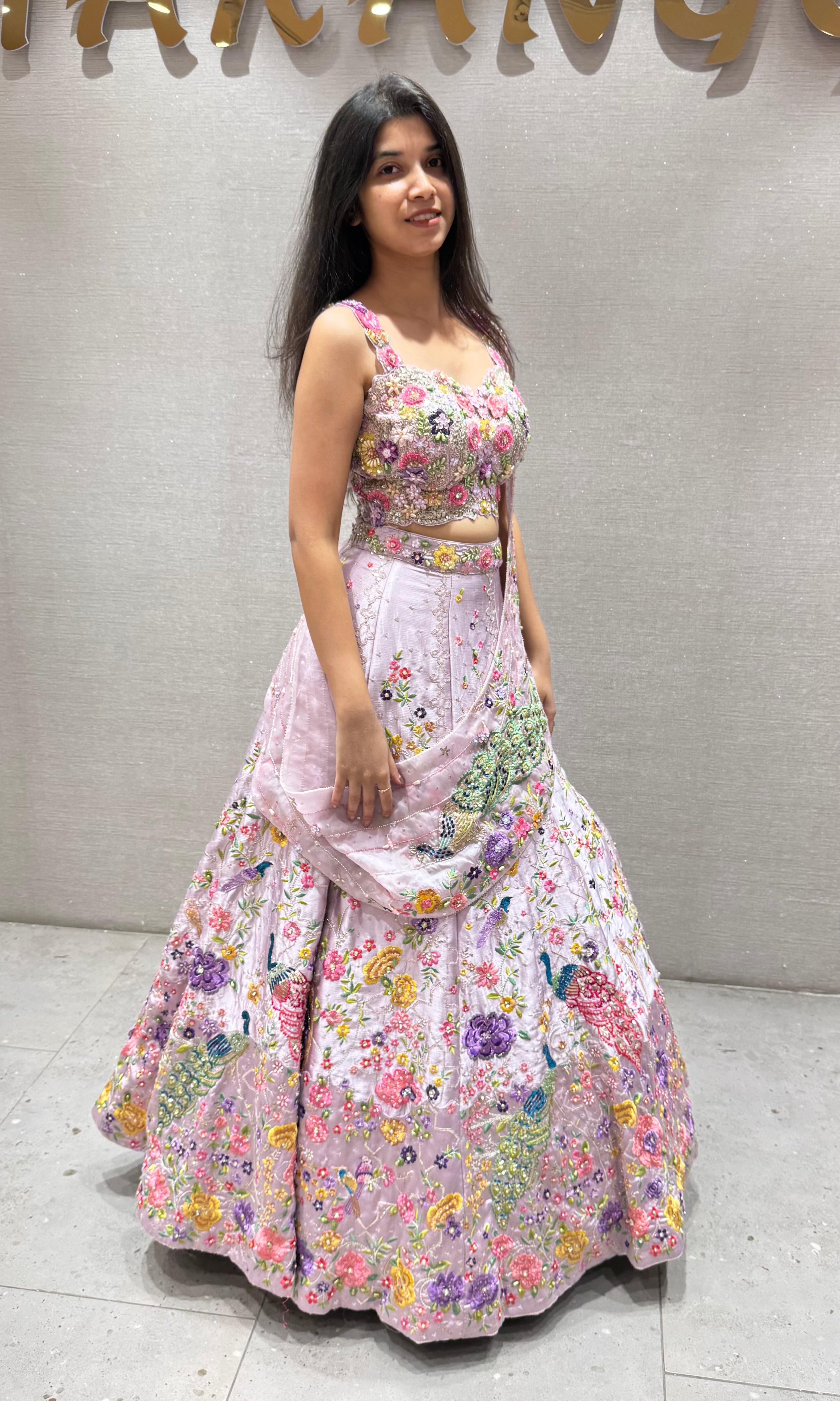 Lavender Floral MULTI COLOUR BRIDAL LEHENGA