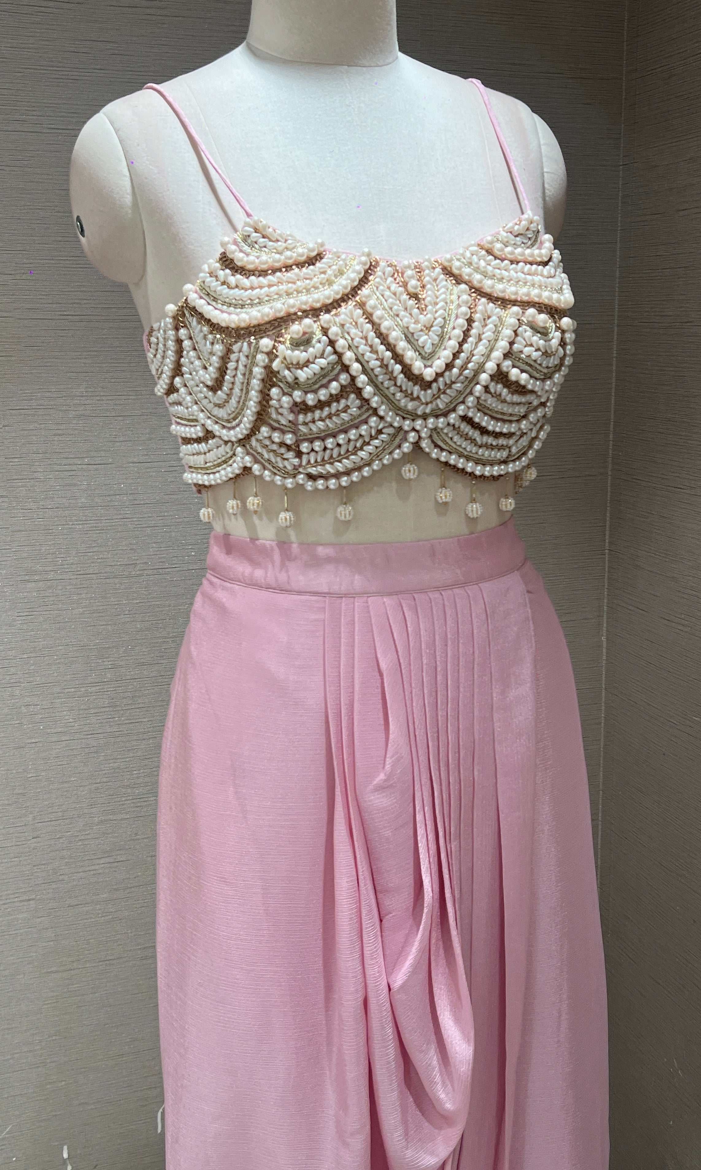 BABY PINK INDO WESTERN DRESS