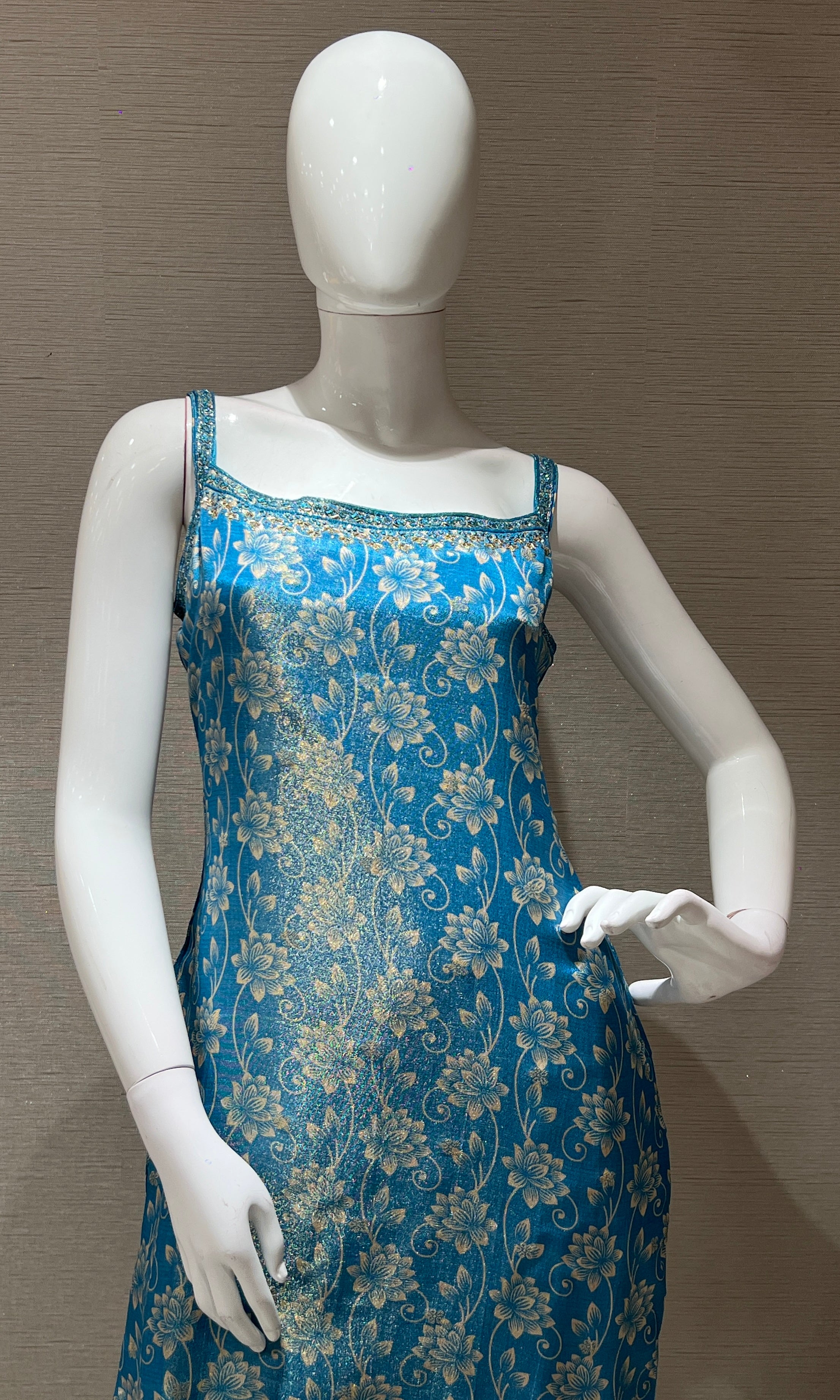 Blue and Gold Ethnic Kurta Set