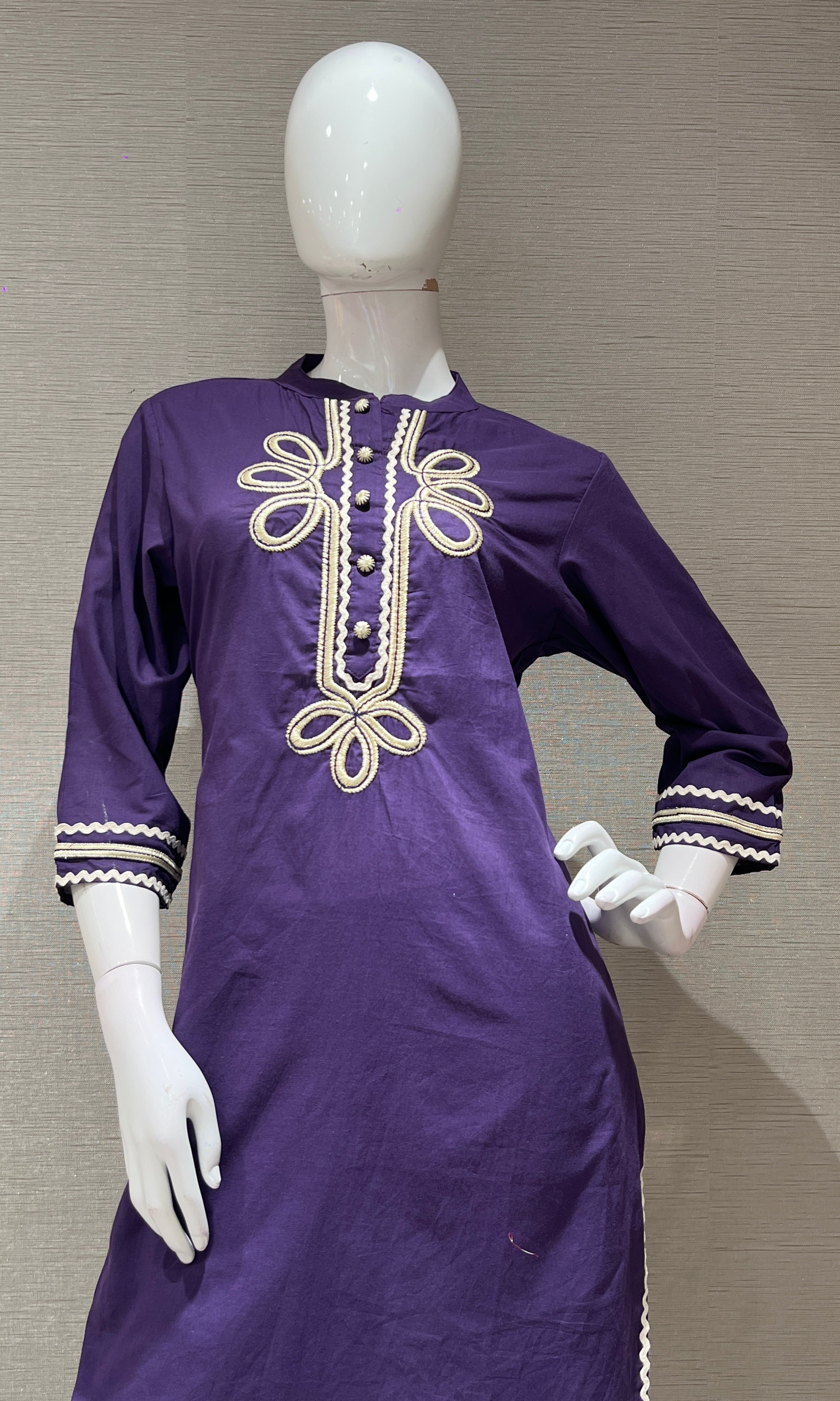 Purple floral kurta set with palazzo pants