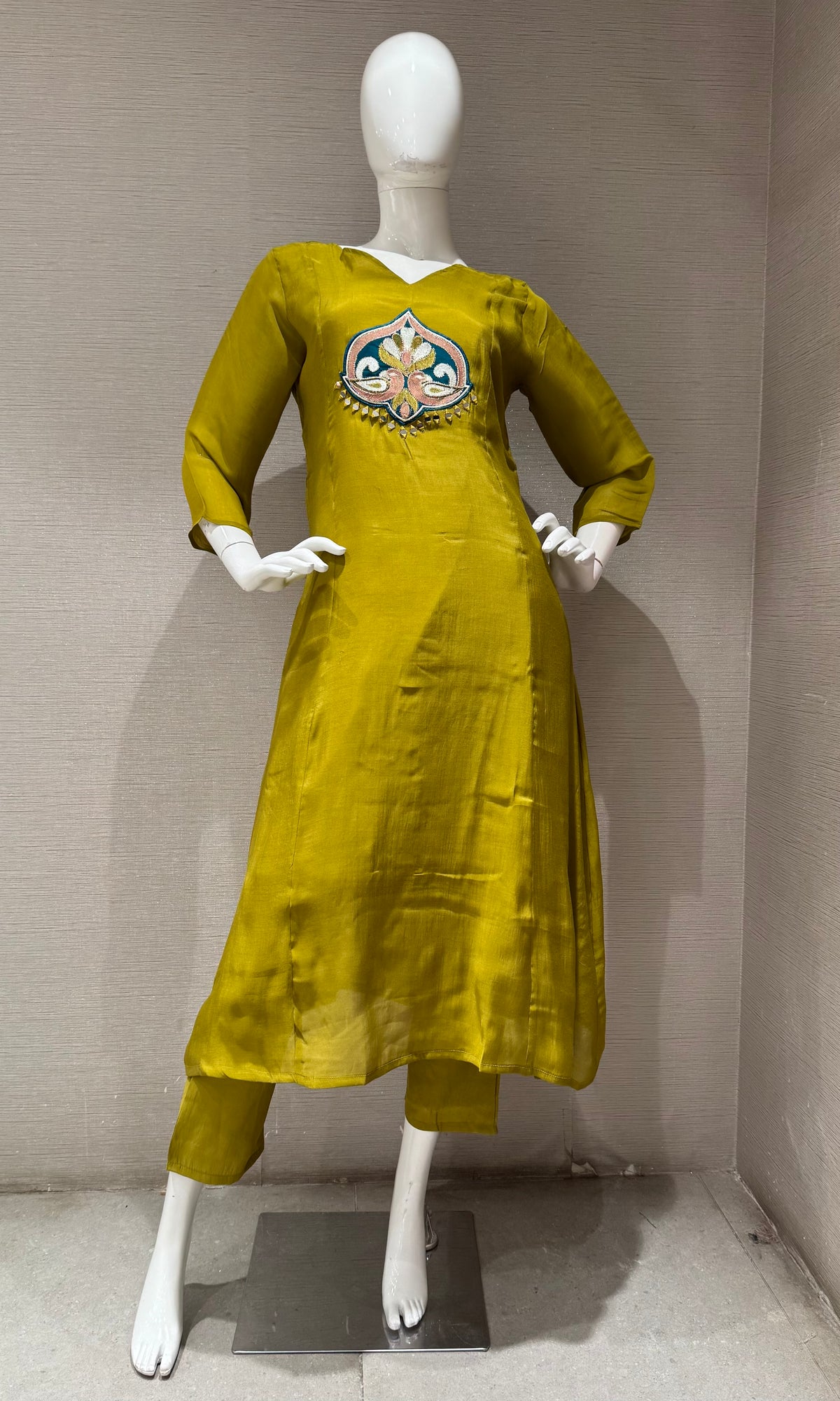Green Kurta Set with Ethnic Dupatta