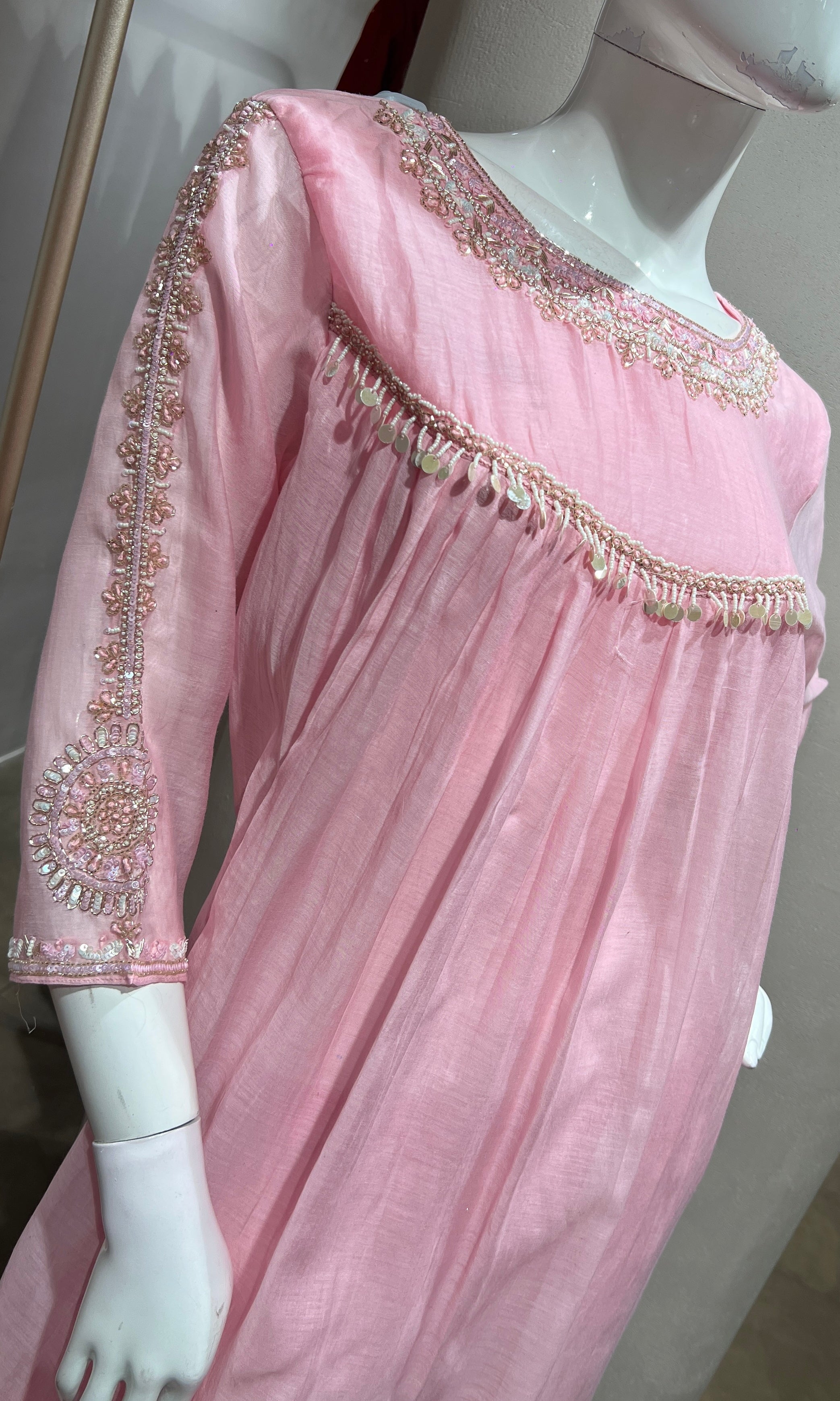 Pink Embroidered Kurta Set with Dupatta