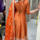 🍊Orange Anarkali long dress