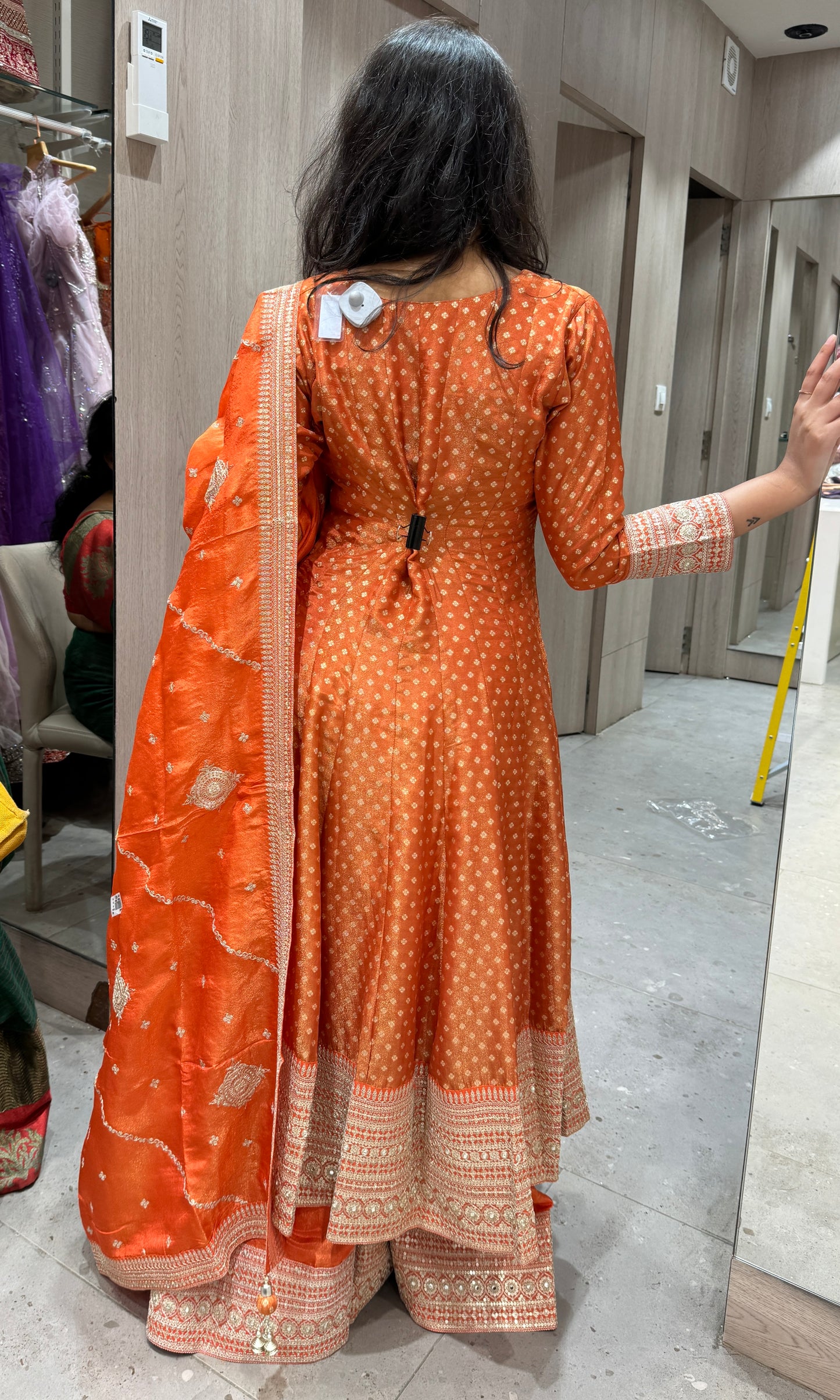 🍊Orange Anarkali long dress