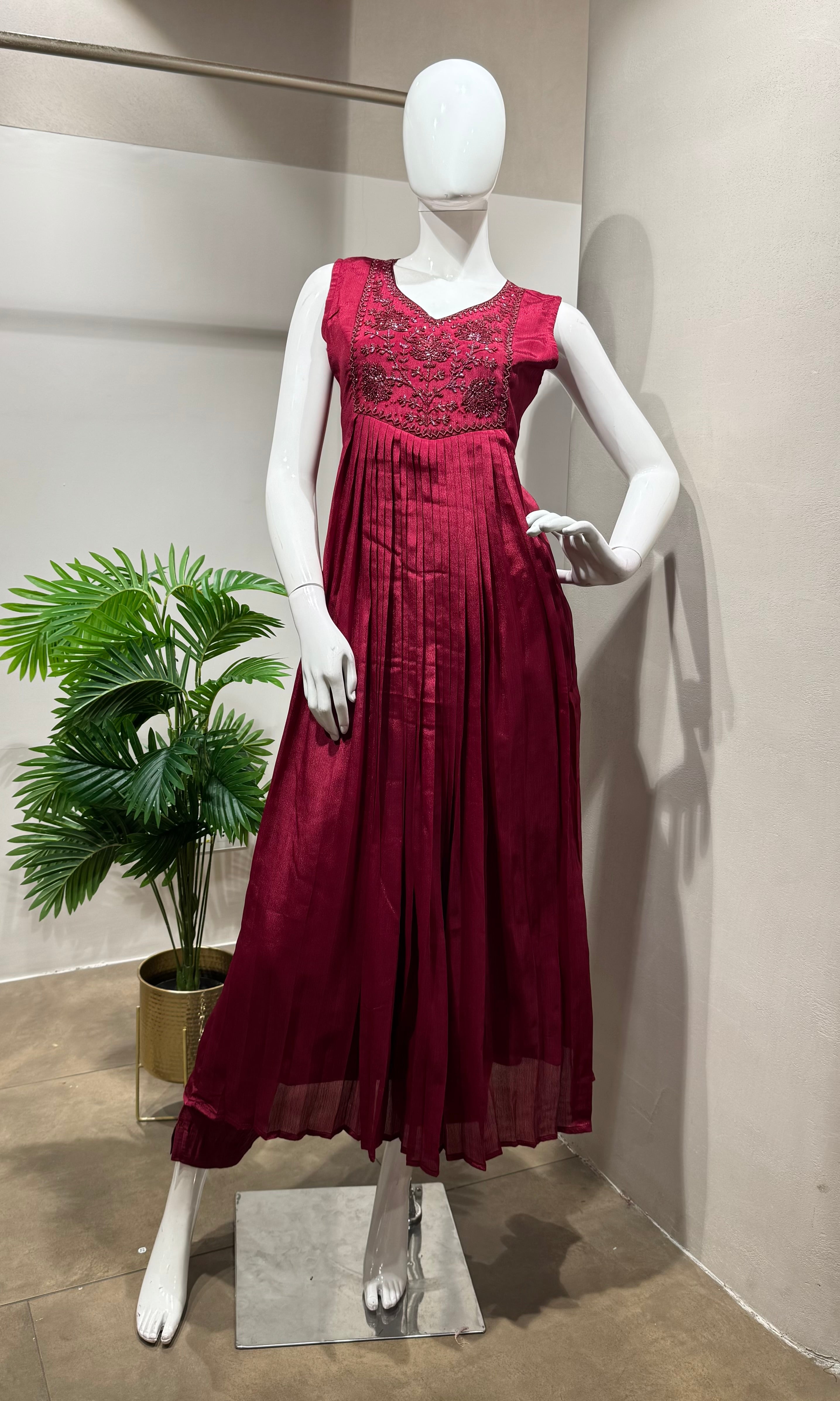 MAROON floral ethnic kurta set