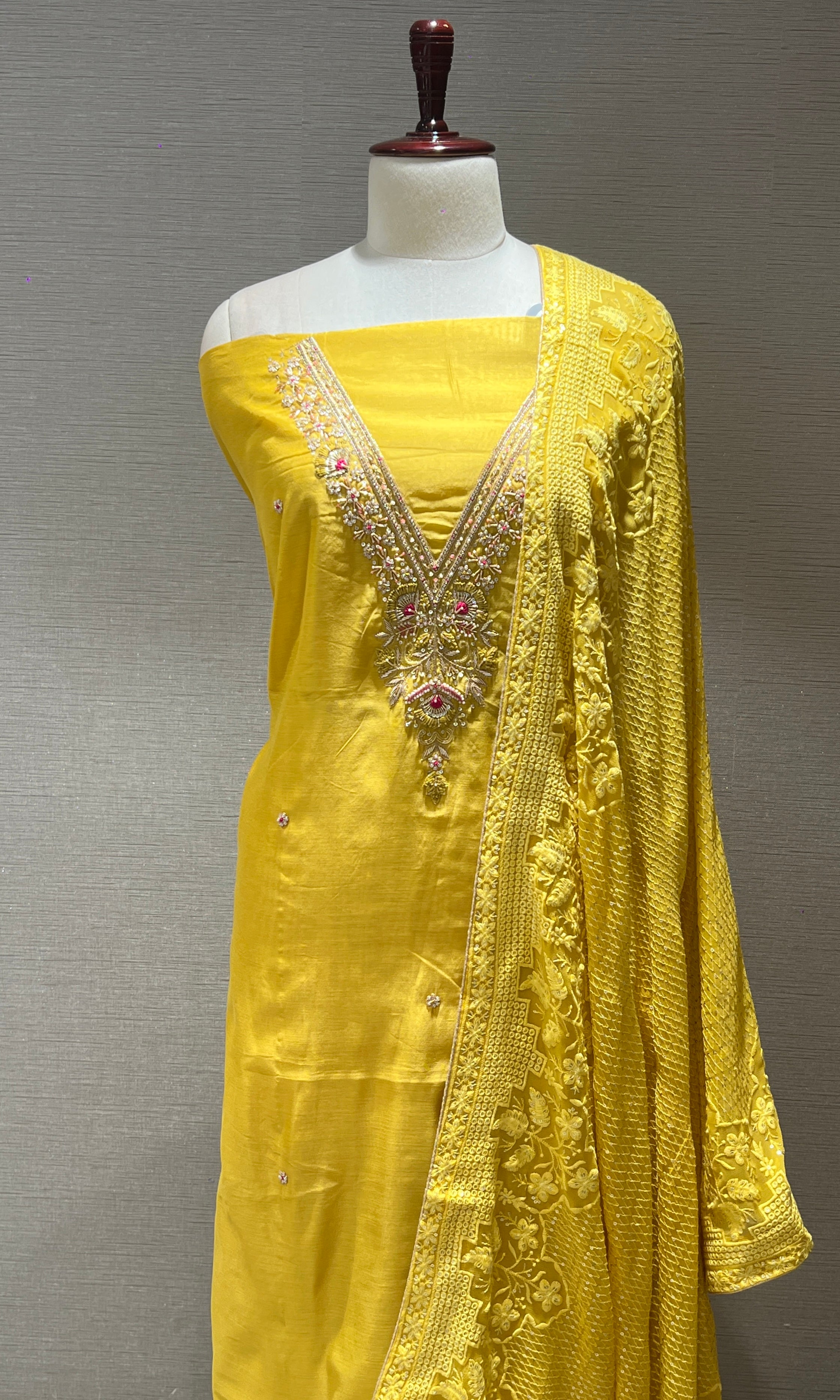 Yellow dress material