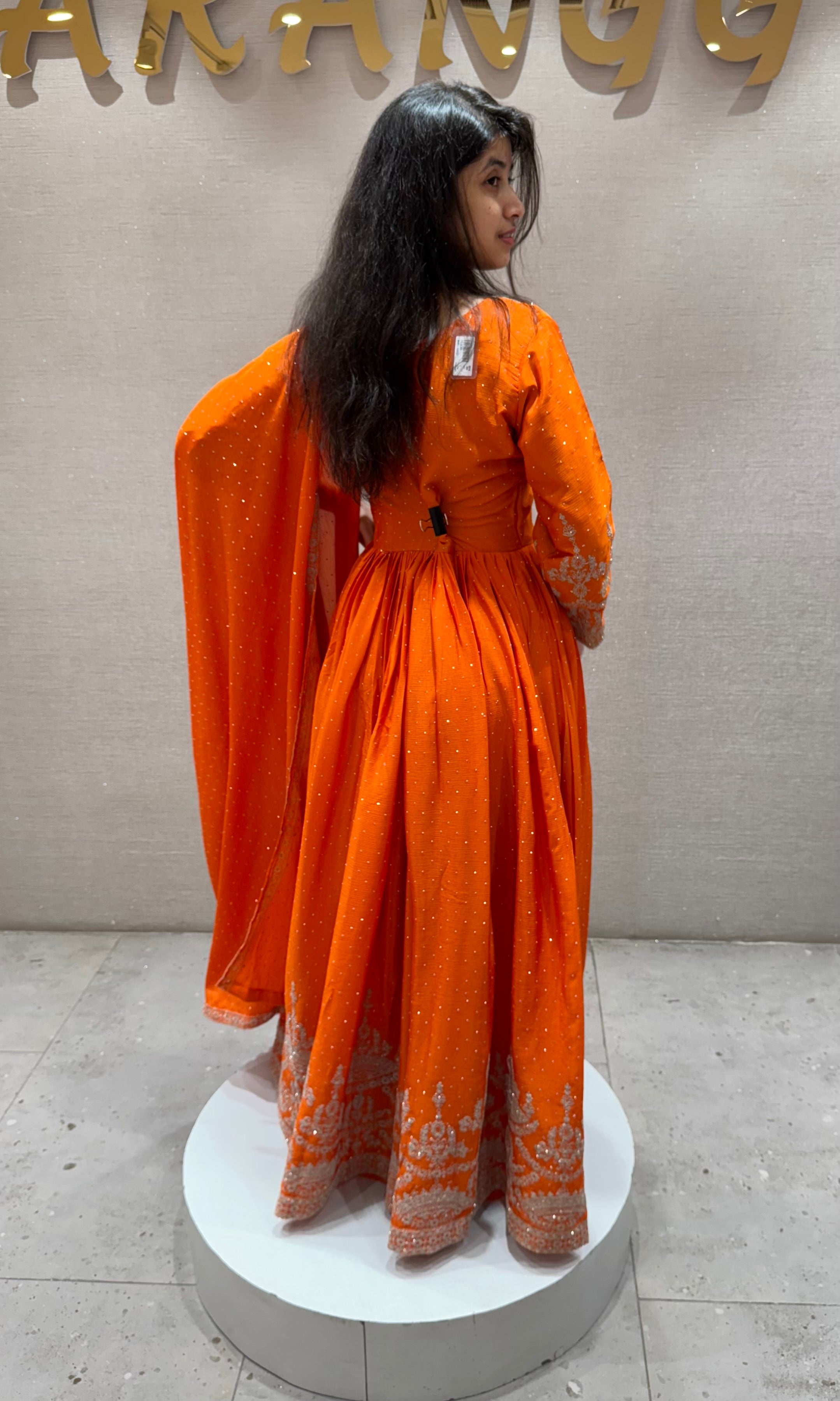 Rust GOLDEN GLOW EMBROIDERY ANARKALI