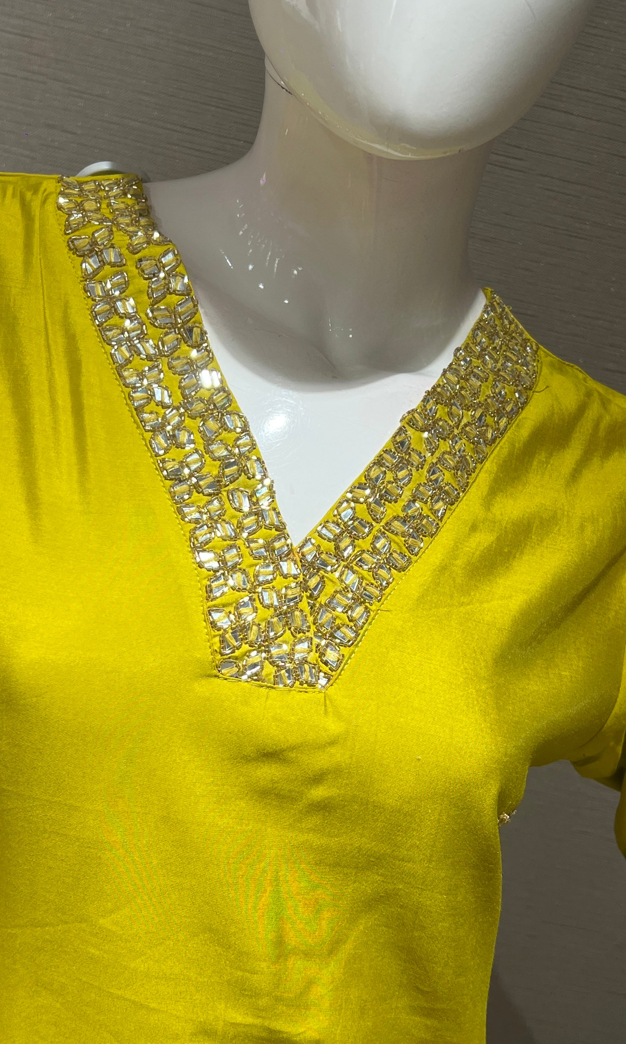 Liril embroidered kurta set with striped dupatta