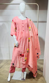 Pink Floral Kurta Pant Set with Dupatta
