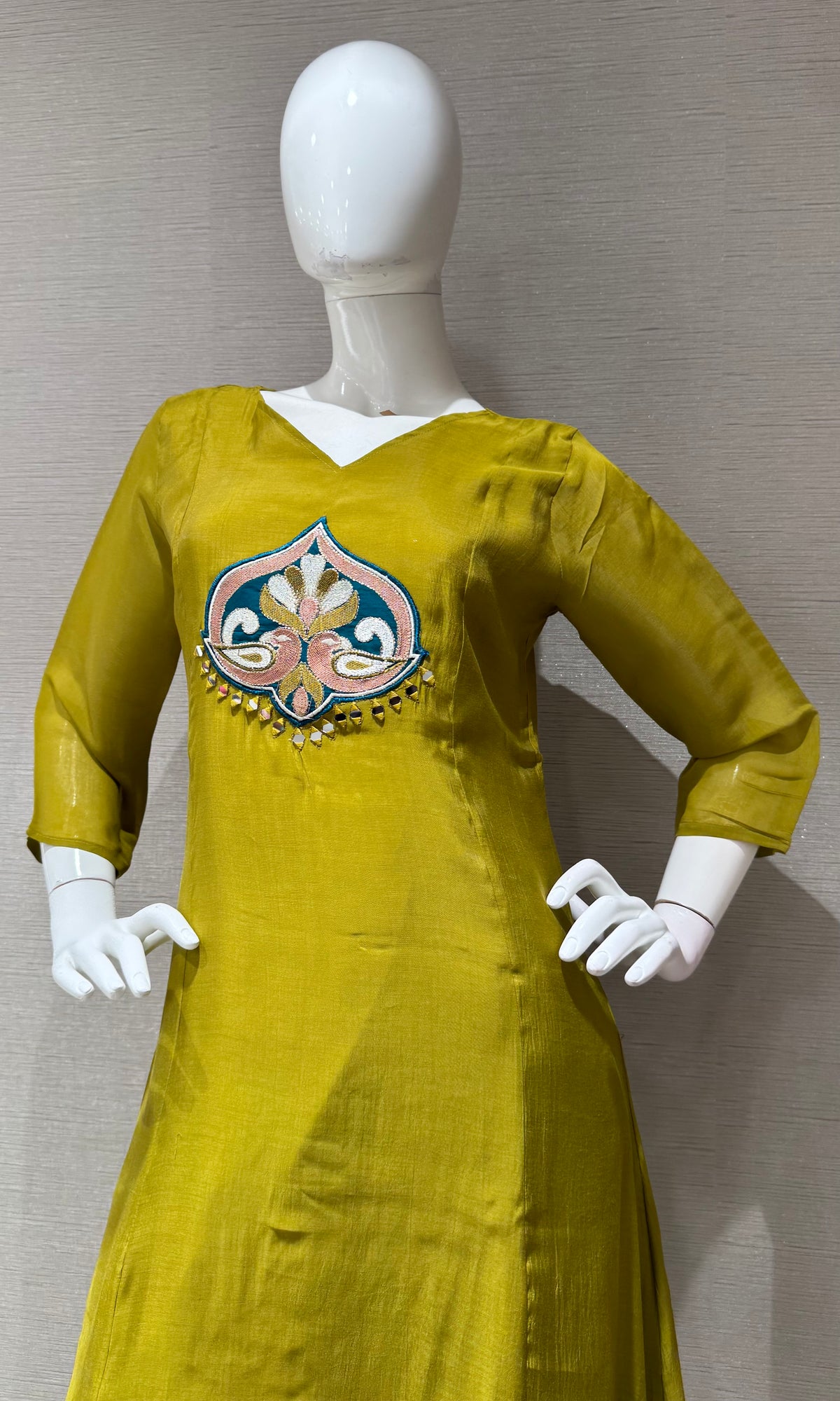 Green Kurta Set with Ethnic Dupatta
