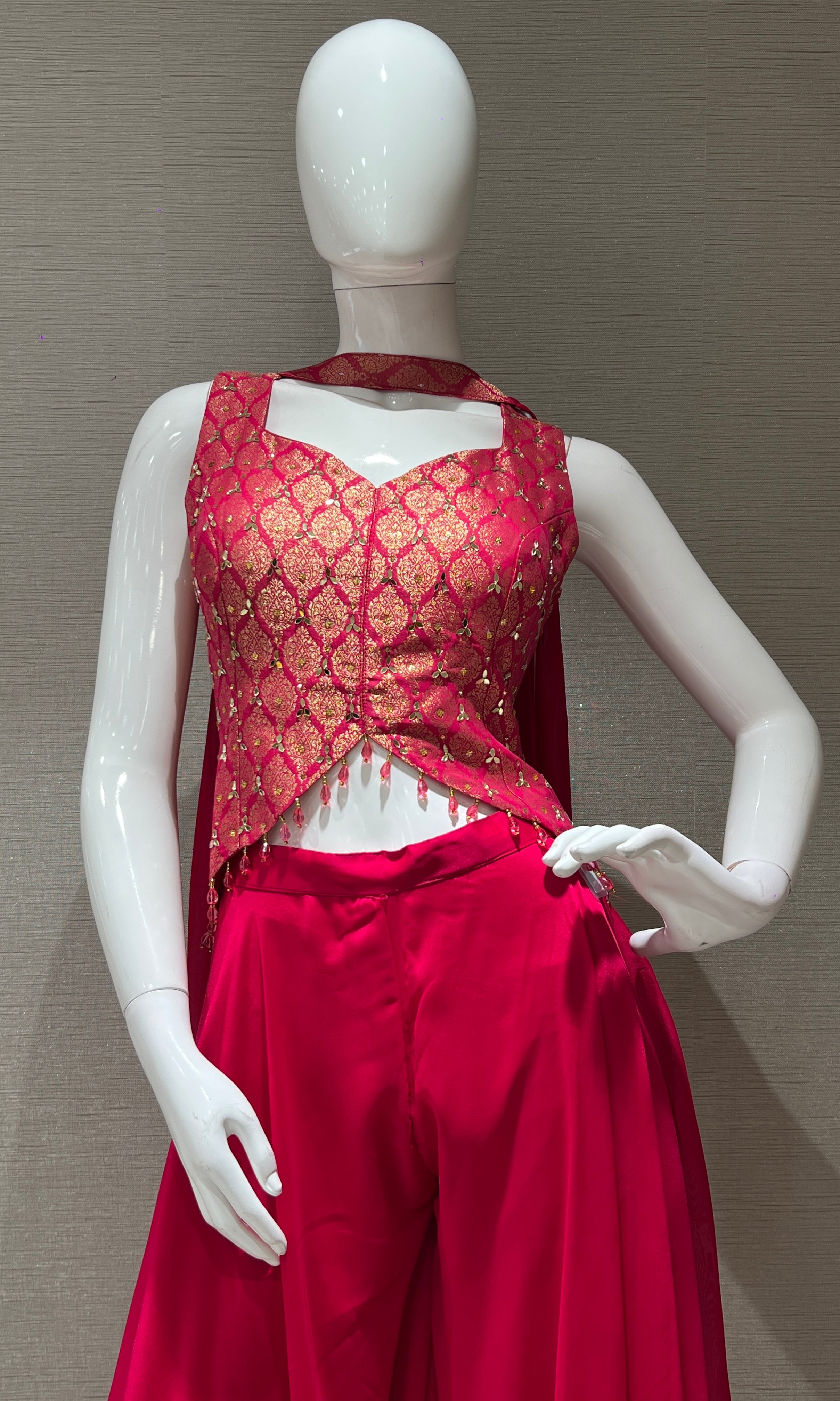 Rani Pink Palazzo with Corset Blouse