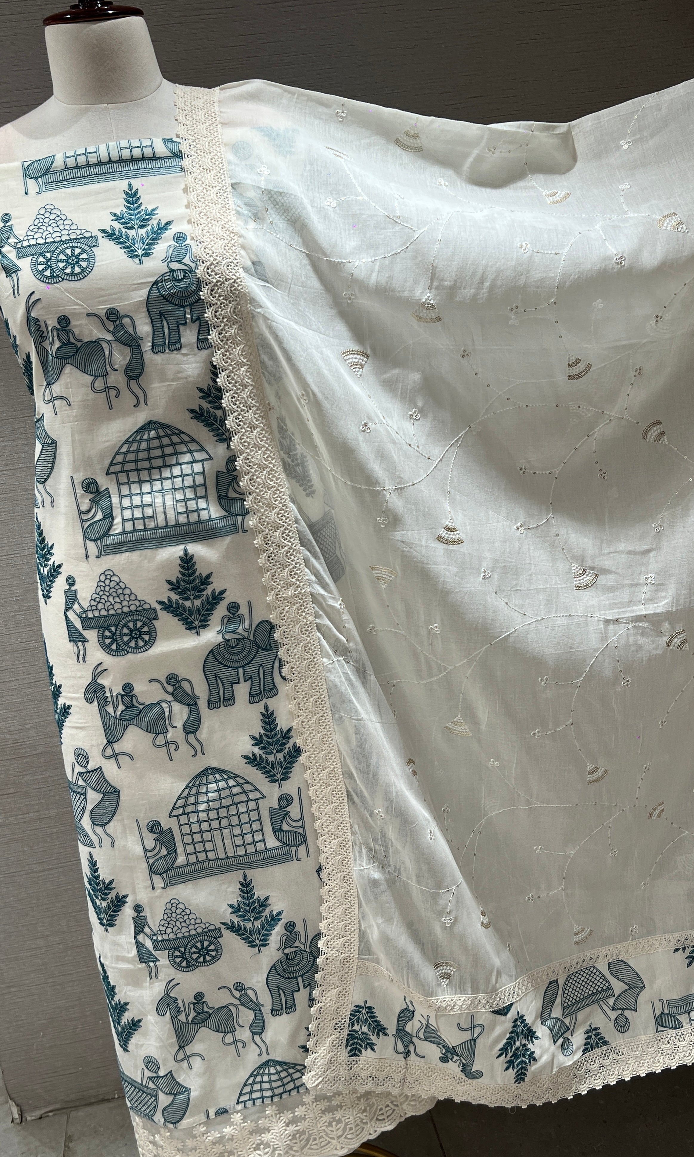 Blue dress material